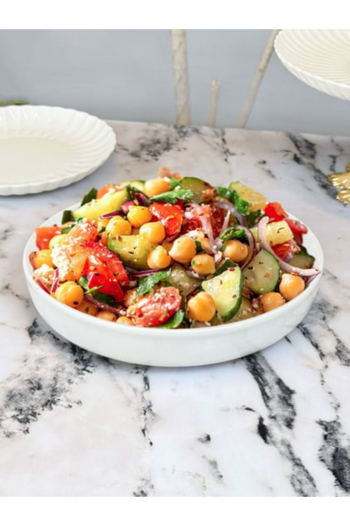 RGS ÇİNİ RGS Çini Porselen Derin Salata Kasesi & Sunumluk 24 cm Kase