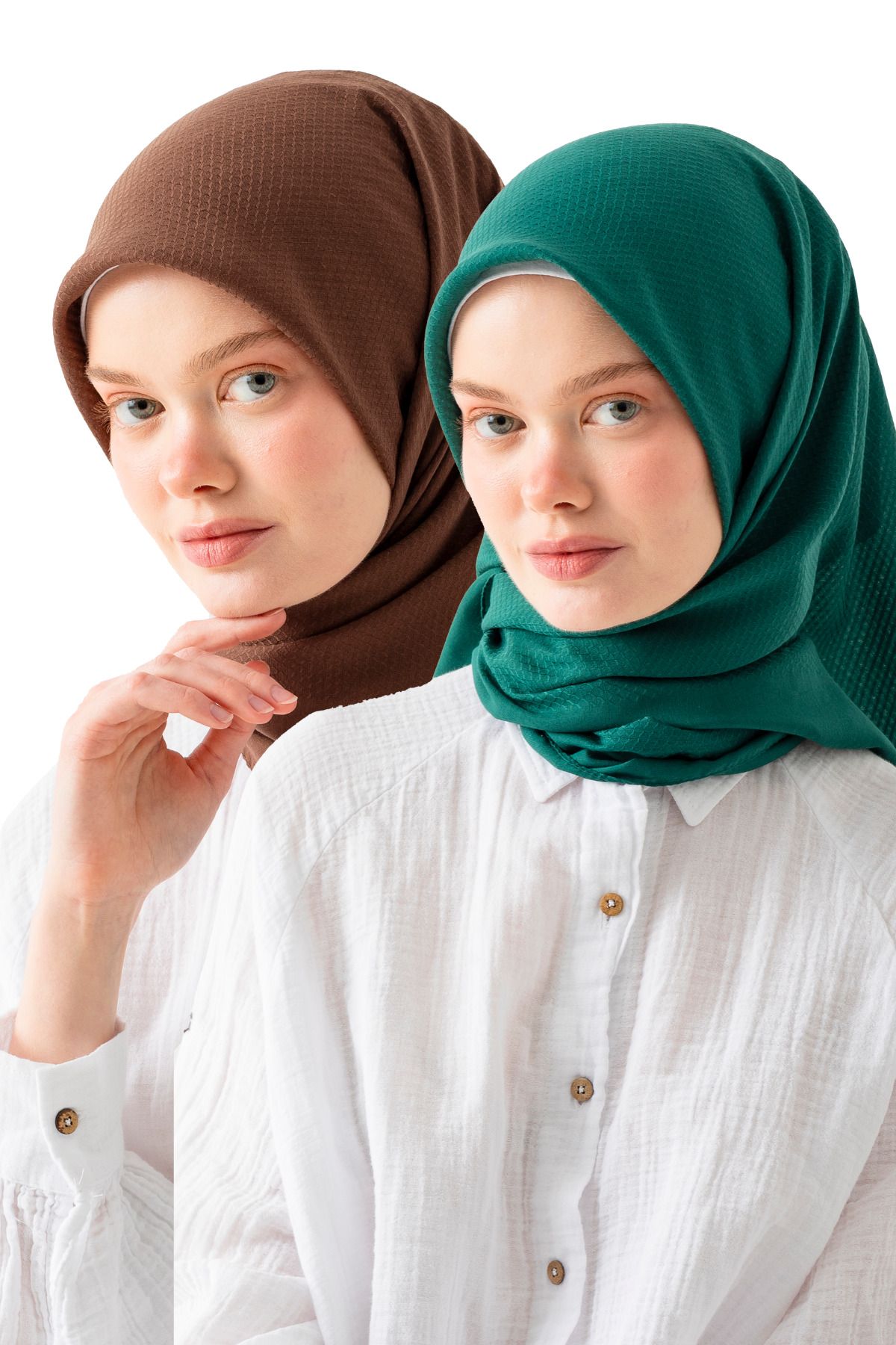 Wega Moda 2'li Pamuk Jakar Eşarp, Doğal Ve Şık Görünüm, Jakarlı Pamuk Eşarp, Soft Pamuk Eşarp.