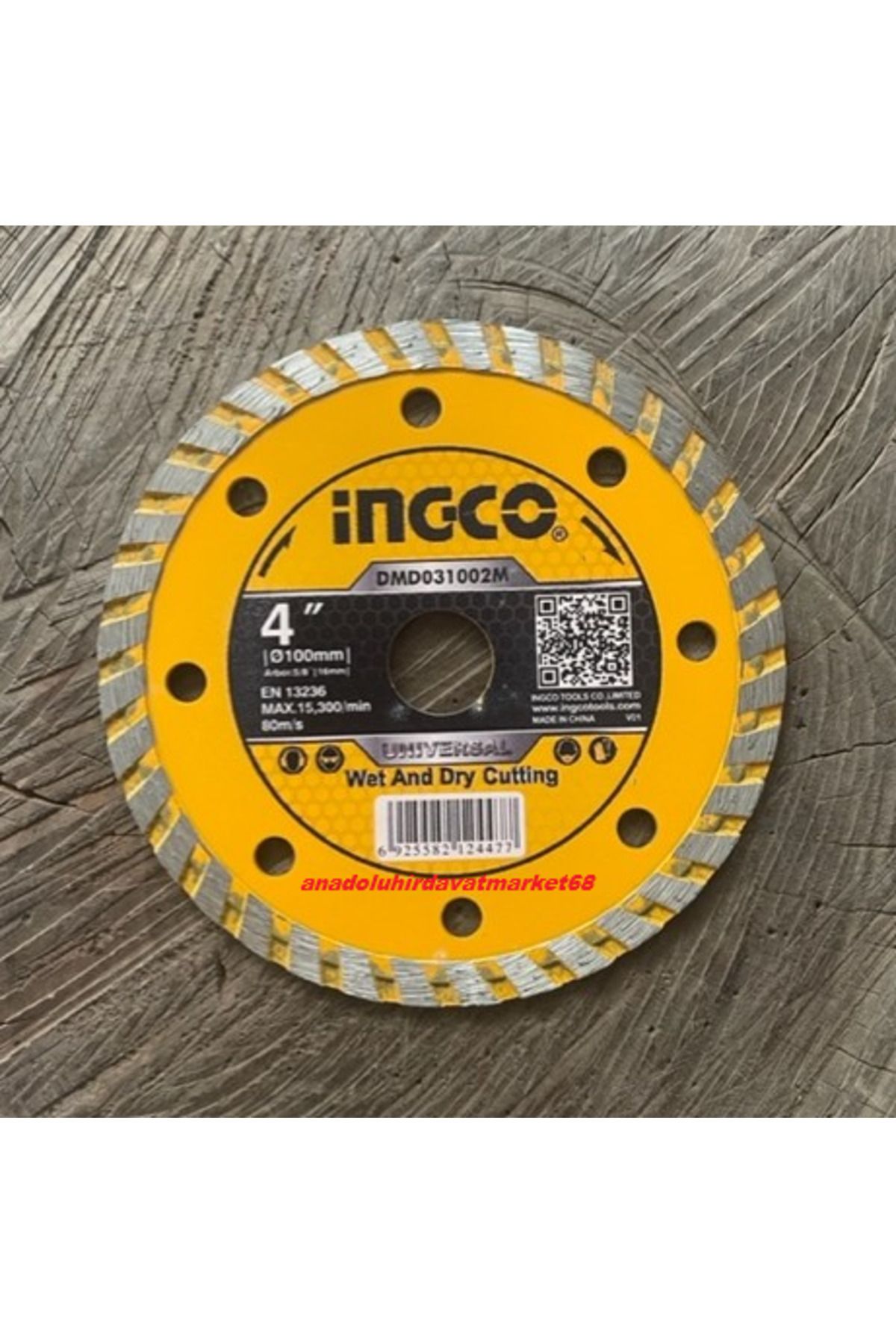Ingco İngco 100mm Elmas Testere Kanal Açma Elmasi Beton Serami̇k Grani̇t Kesi̇ci̇ 16mm