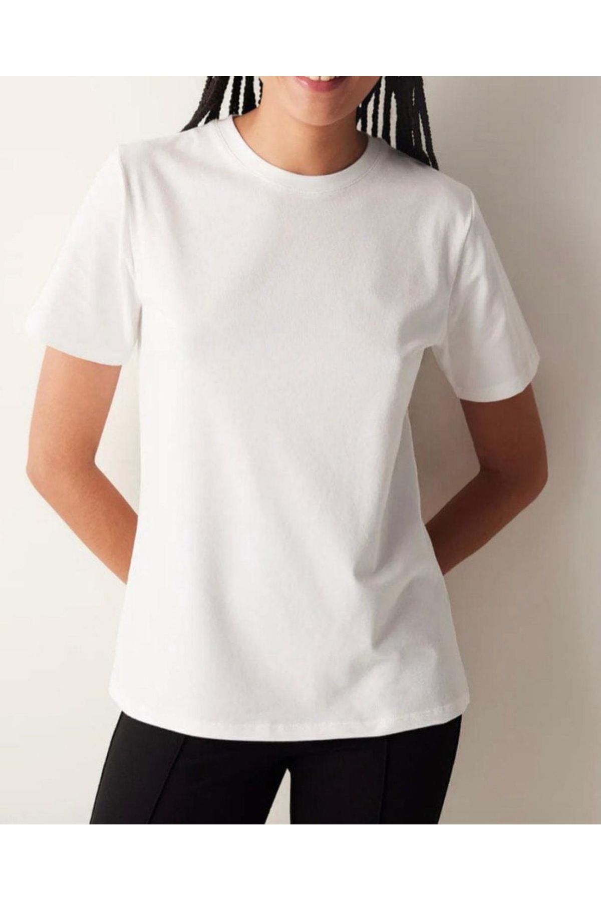 atom butik Slim fit dar kesim bisiklet yaka basic tişört