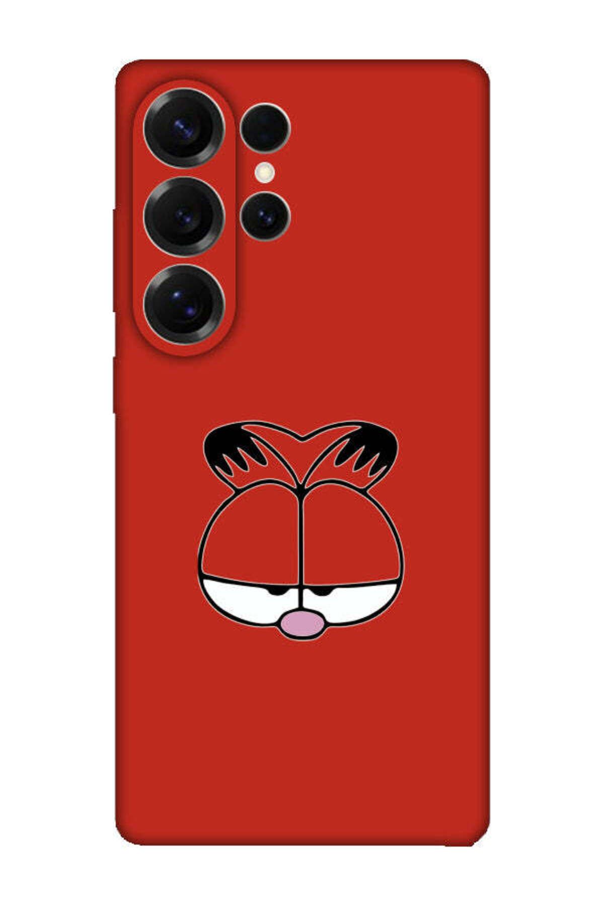 frondcase Samsung S25 Ultra Garfield Kırmızı Telefon Kılıfı