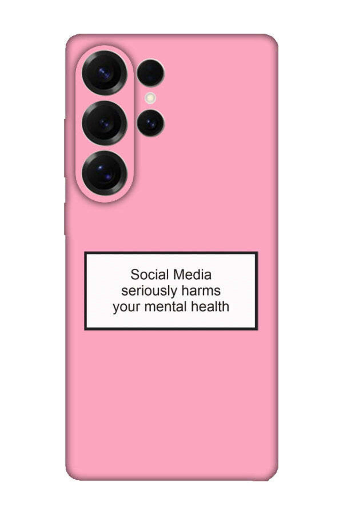 frondcase Samsung S25 Ultra Social Media Pembe Telefon Kılıfı