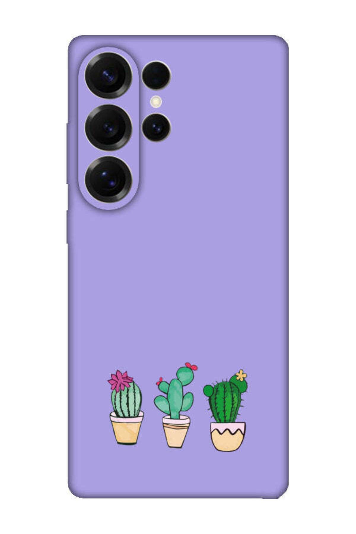 frondcase Samsung S25 Ultra Kaktüs Lila Telefon Kılıfı