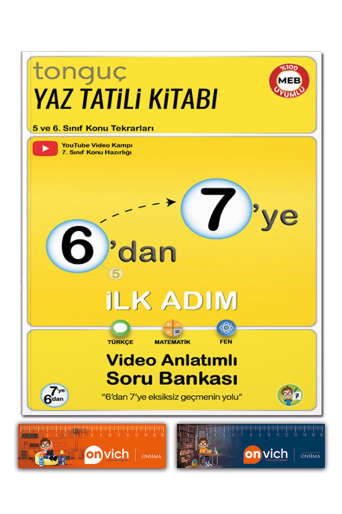Tonguç Yayınları 7. Sınıf 6 dan 7 ye Hazırlık İlk Adım Yaz Tatili Kitabı - Video Anlatımlı Soru Bankası