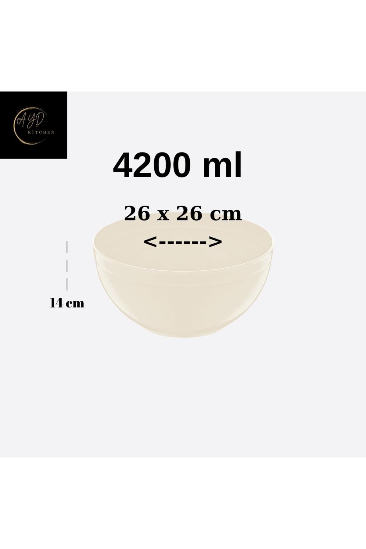 Ayd Kitchen Yuvarlak Kase,Salata,Sebze,Meyve,Servis Kasesi 4200 ml