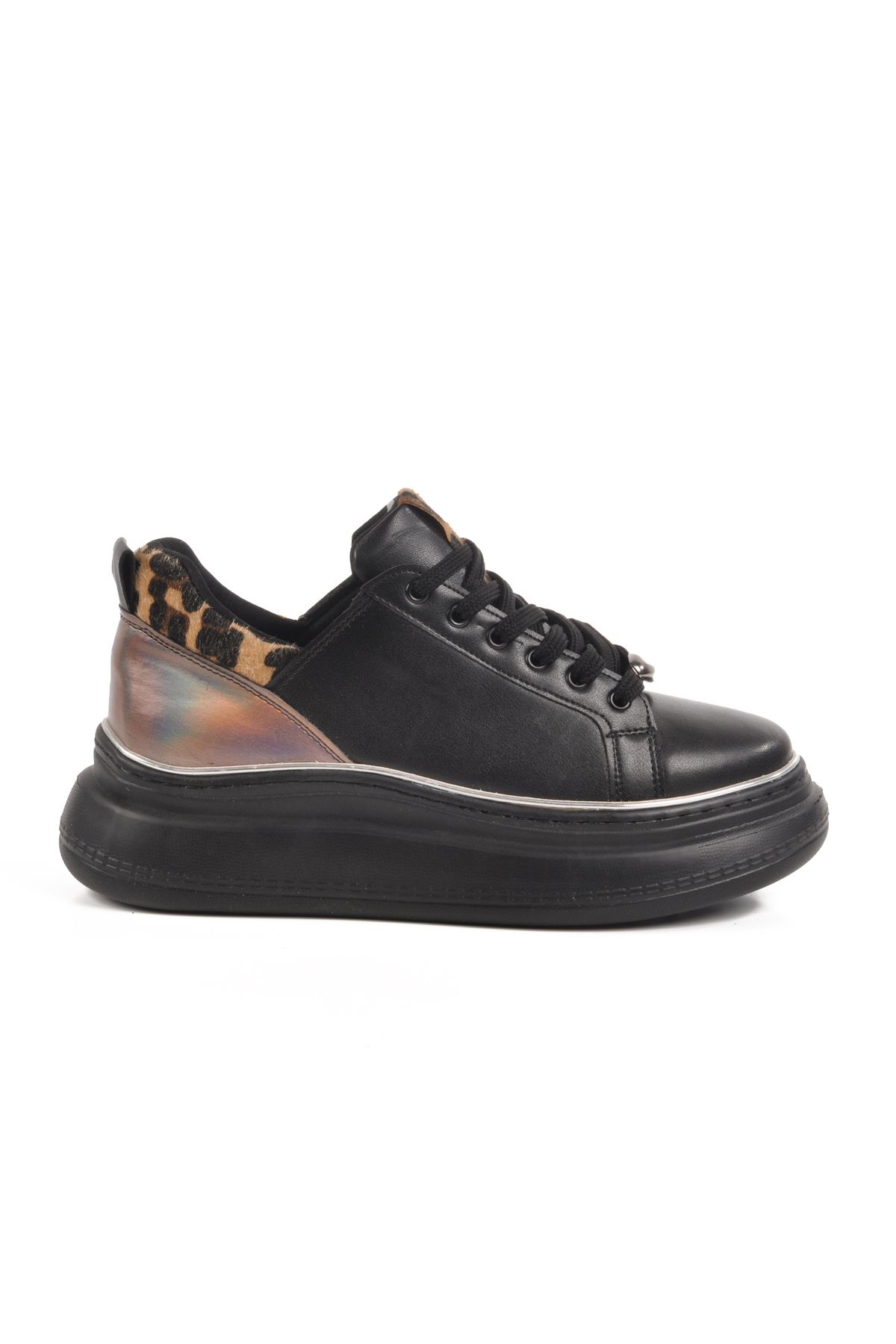 AYAKMOD Siyah Kalın Taban Kadın Sneaker T-300 Z