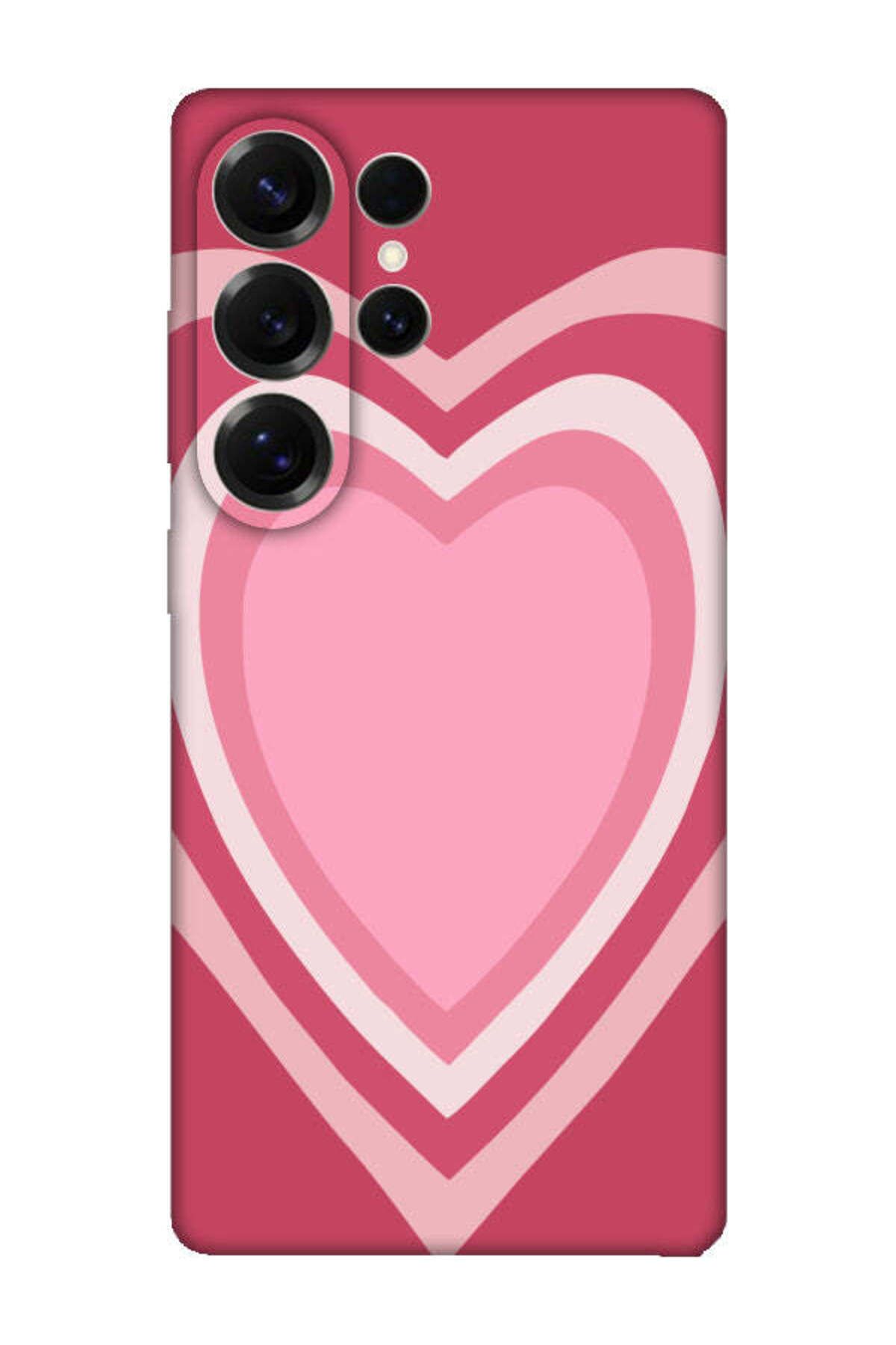 frondcase Samsung S25 Ultra Estetik Kalp Pembe Telefon Kılıfı