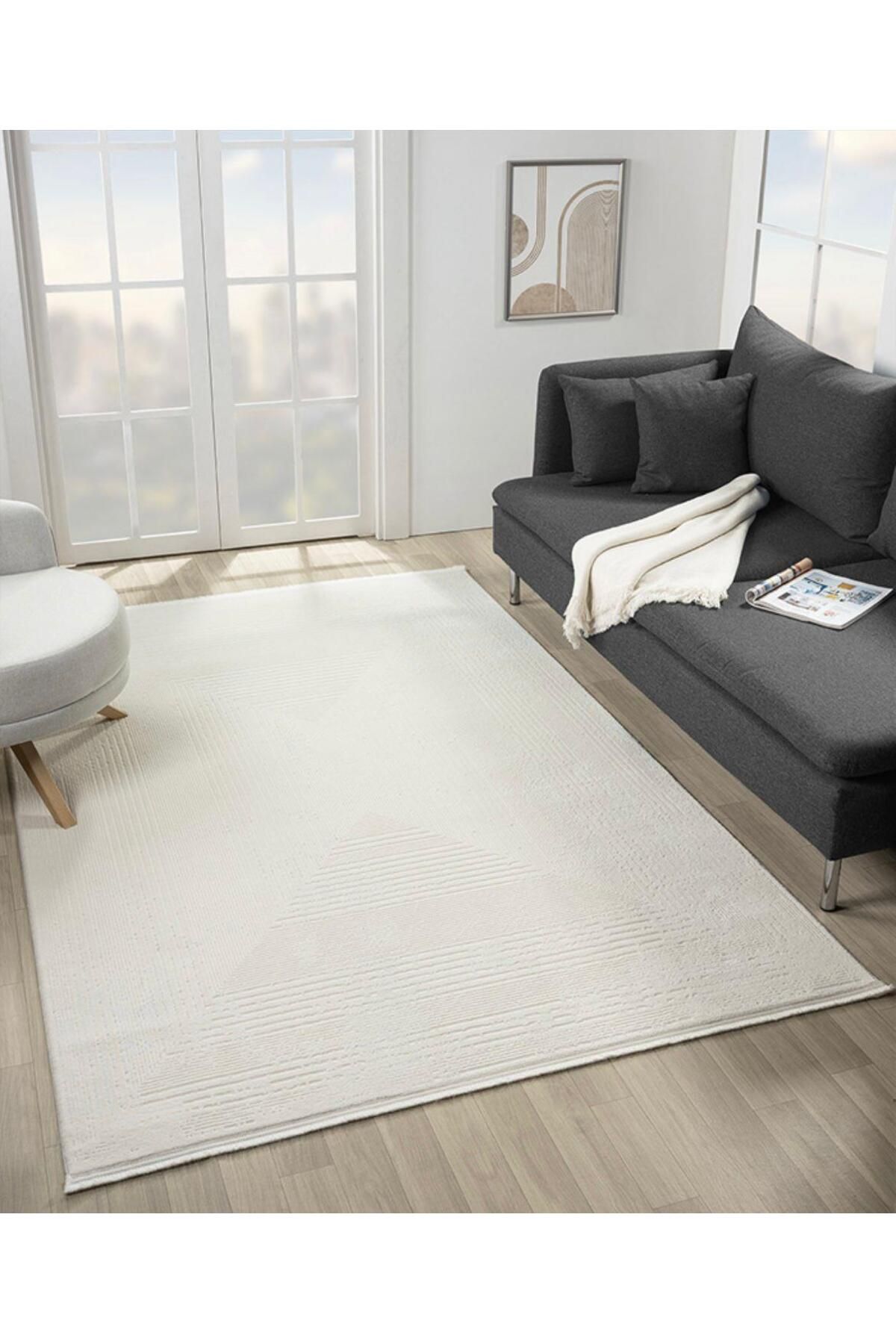 Çam Halı ÇAM Halı ARVEL AR007A Beyaz Koridor Halısı Mutfak Halısı Salon Halısı
