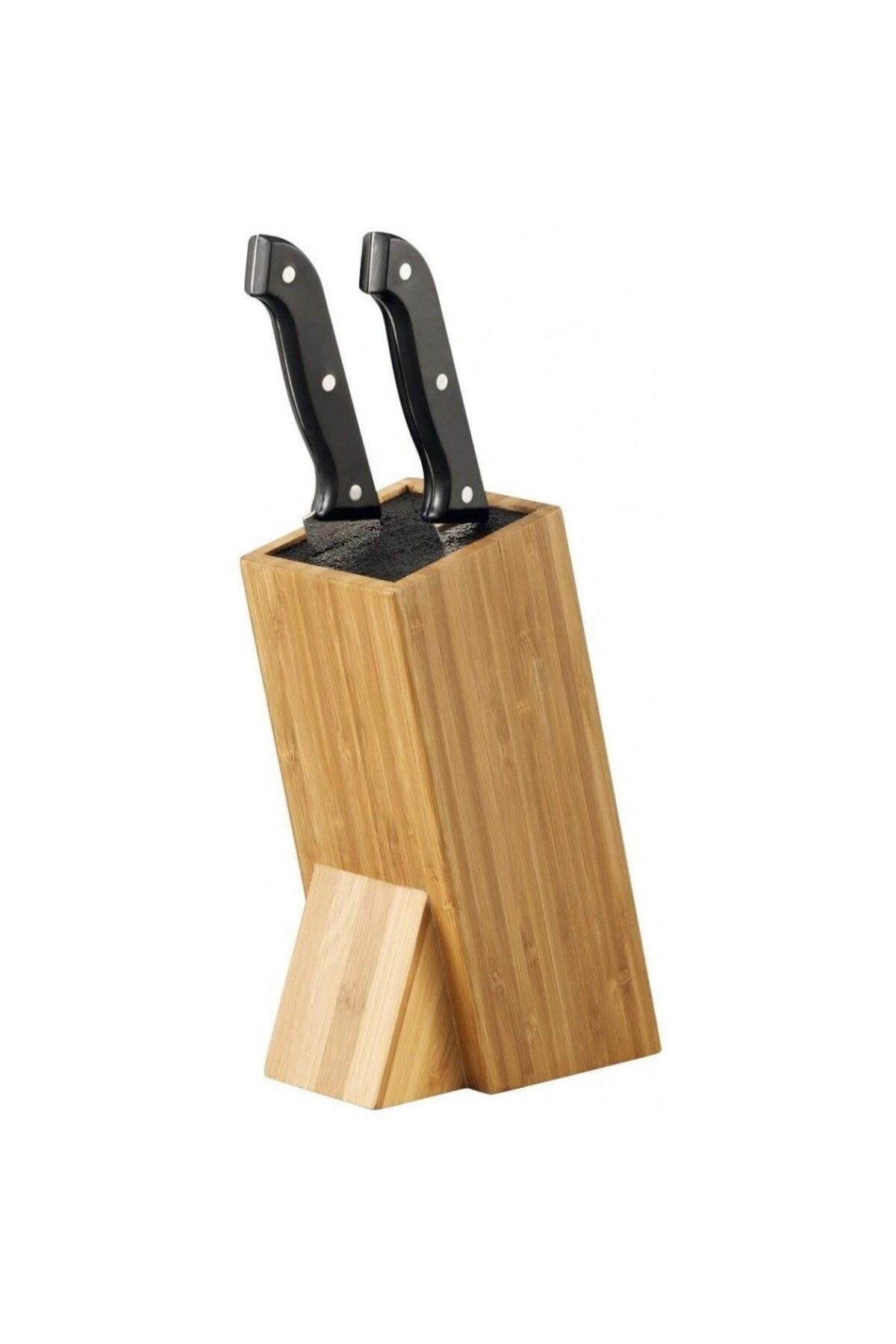zeller Suport Pentru Cuțite Din Bambus, Interior Din Pai De Plastic, 9,5 X 15 X 23,5 Cm - One Size