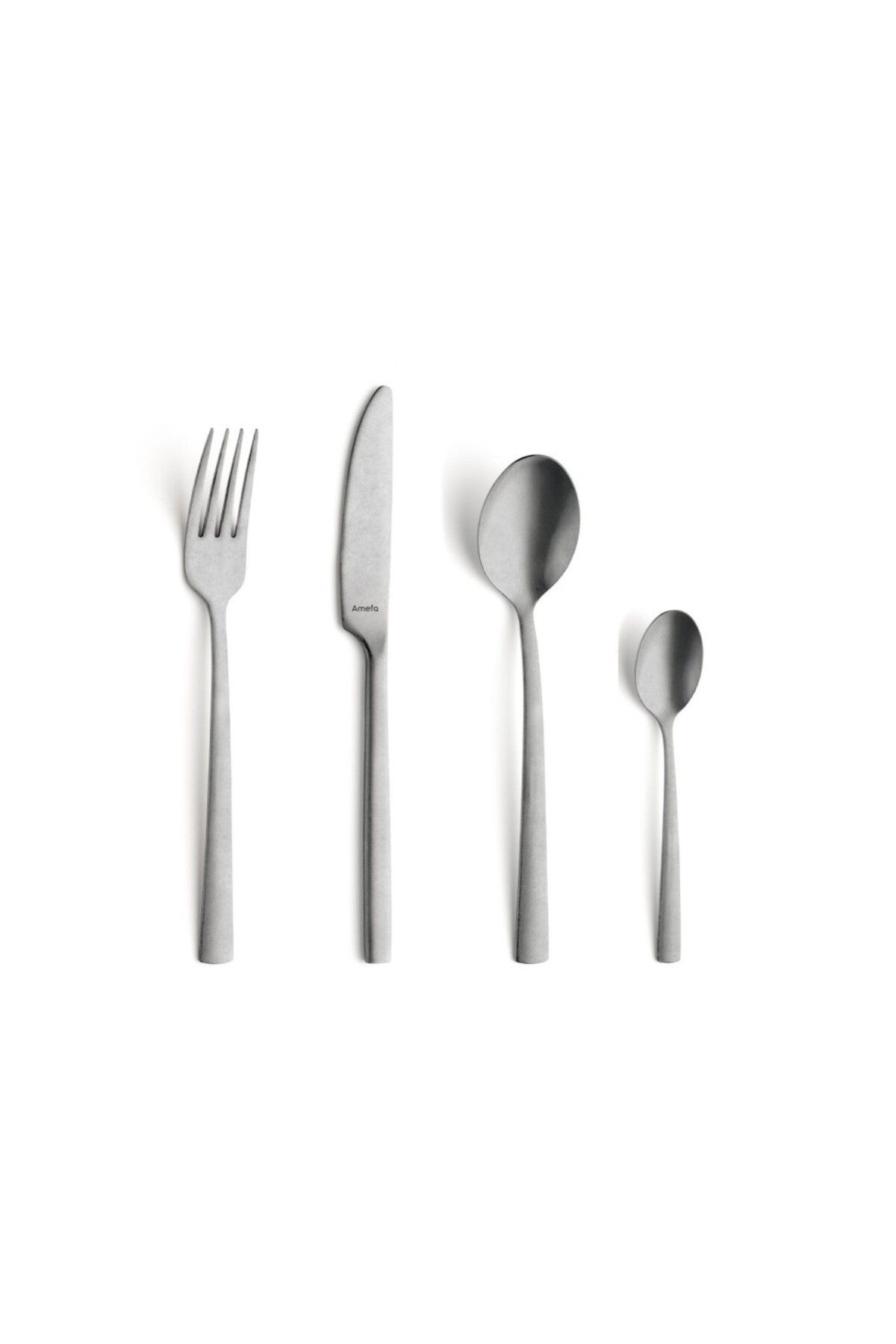 Amefa Set De Tacâmuri Vintage Gri Satinat, Oțel Inoxidabil, 2 Mm, 16 Piese - One Size