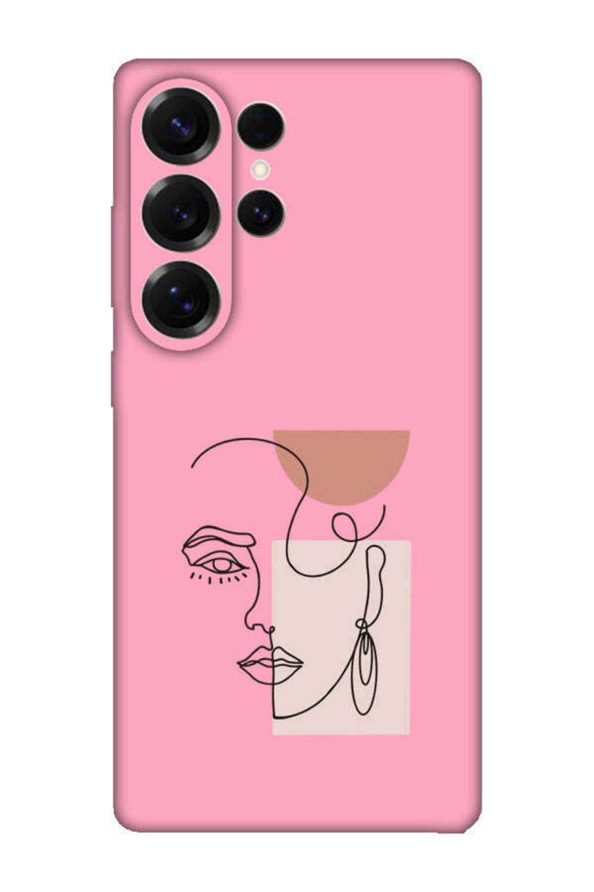 frondcase Samsung S25 Ultra Women Art Pembe Telefon Kılıfı