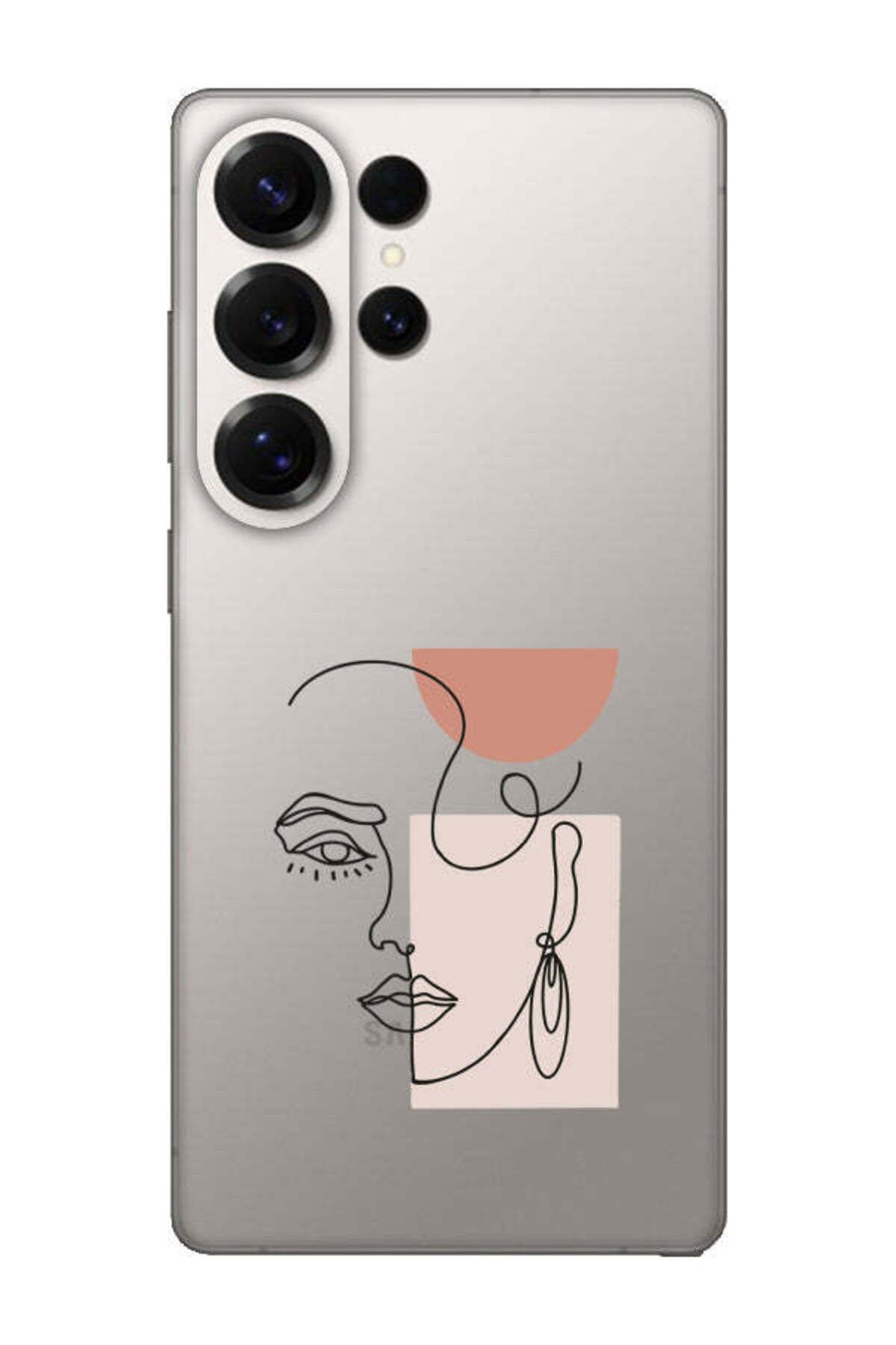 frondcase Samsung S25 Ultra Women Art Şeffaf Telefon Kılıfı