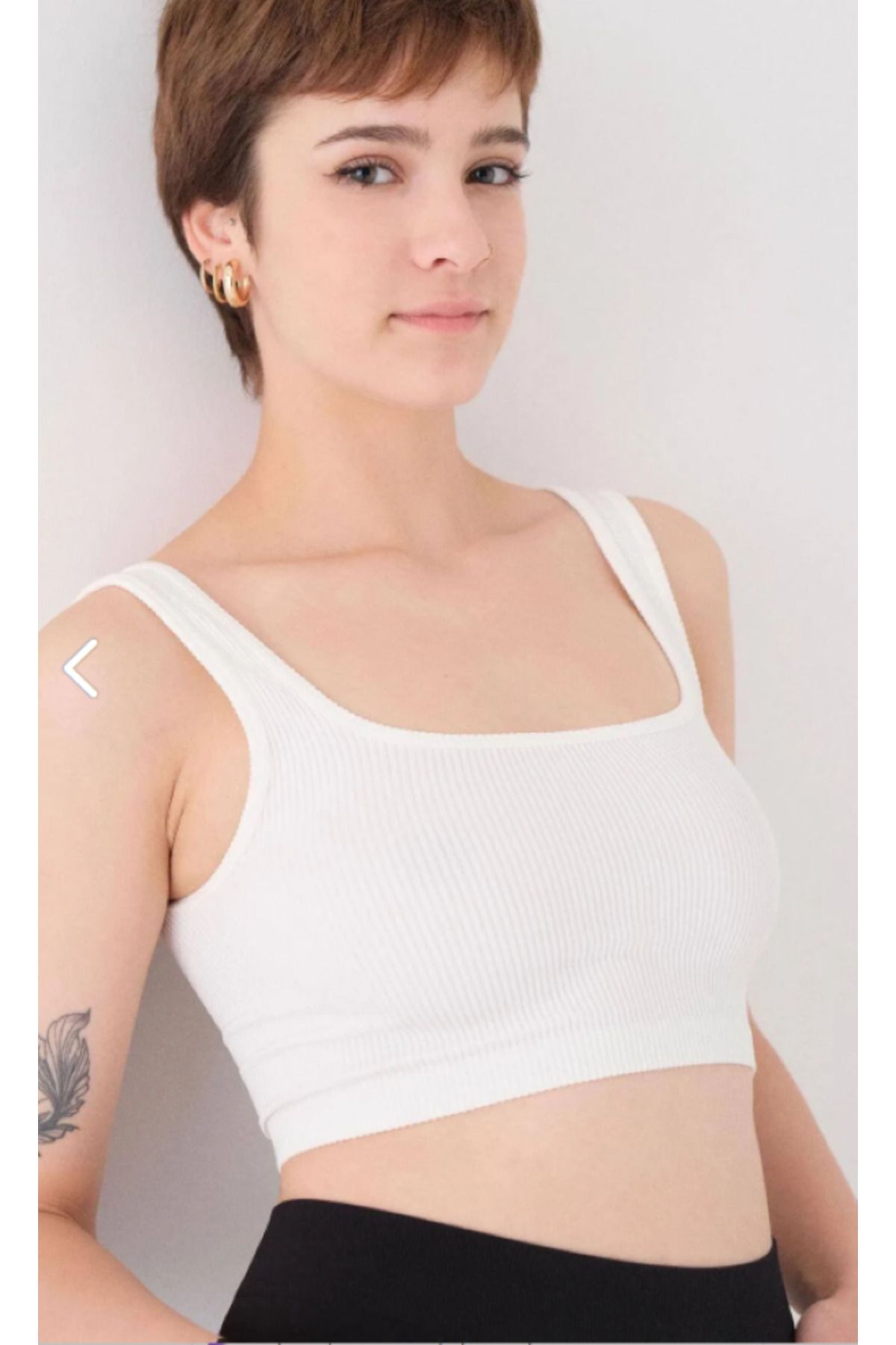 MOODMODA Kare Yaka Seamless Crop Atlet A0187-l5