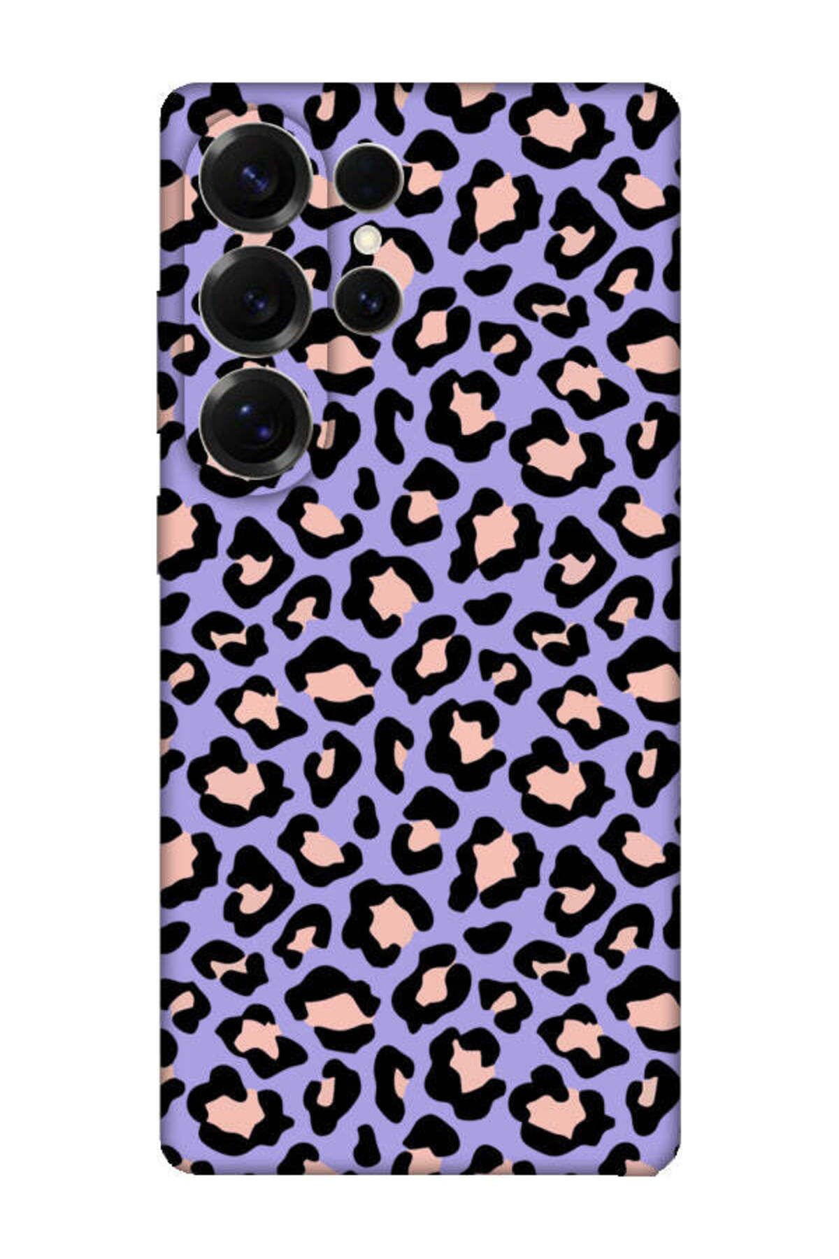 frondcase Samsung S25 Ultra Leopar Desenli Lila Telefon Kılıfı