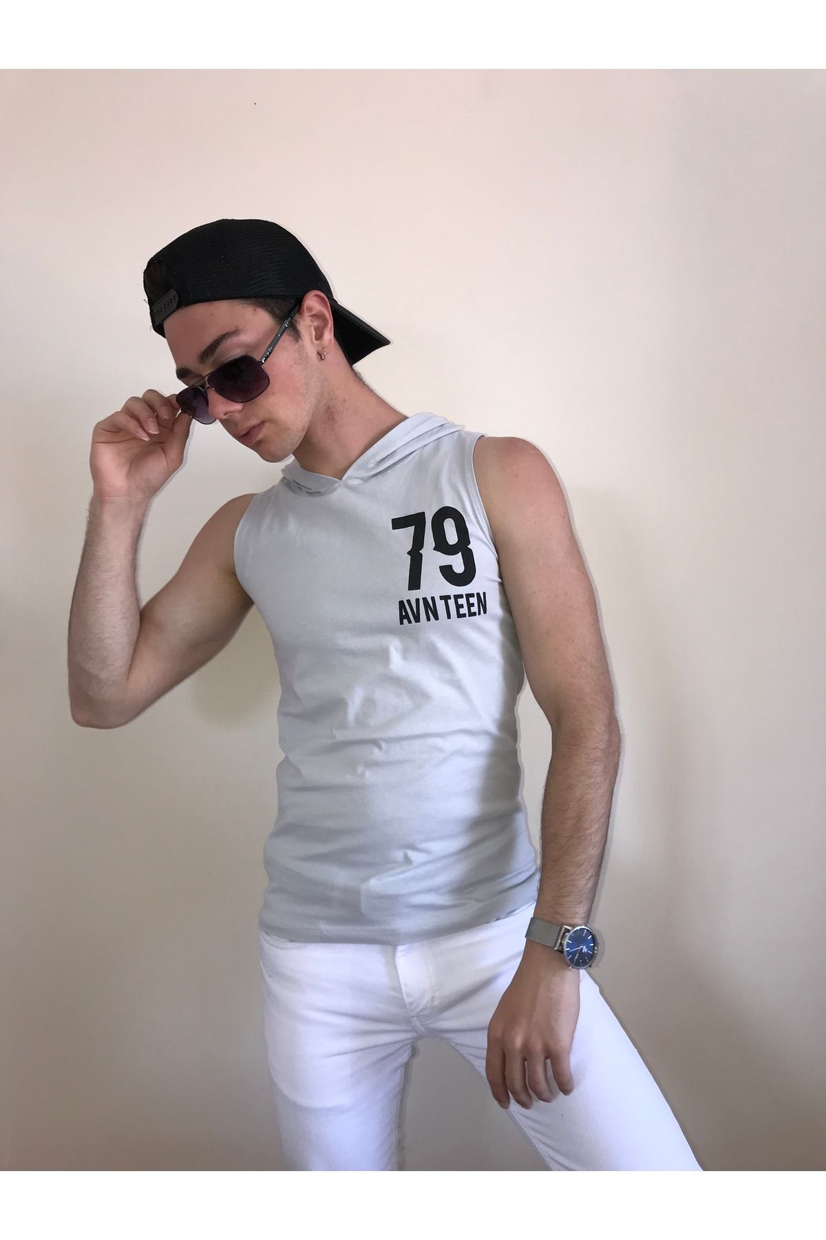 Avinar Unisex Kapüşonlu Baskılı T-shirt