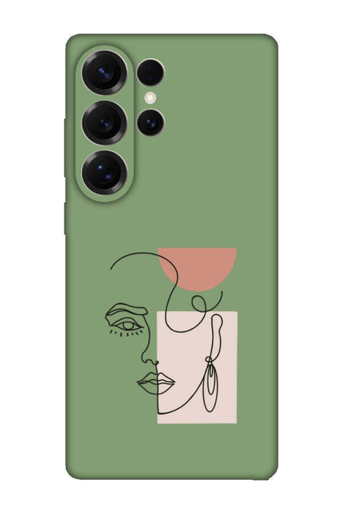 frondcase Samsung S25 Ultra Women Art Yeşil Telefon Kılıfı