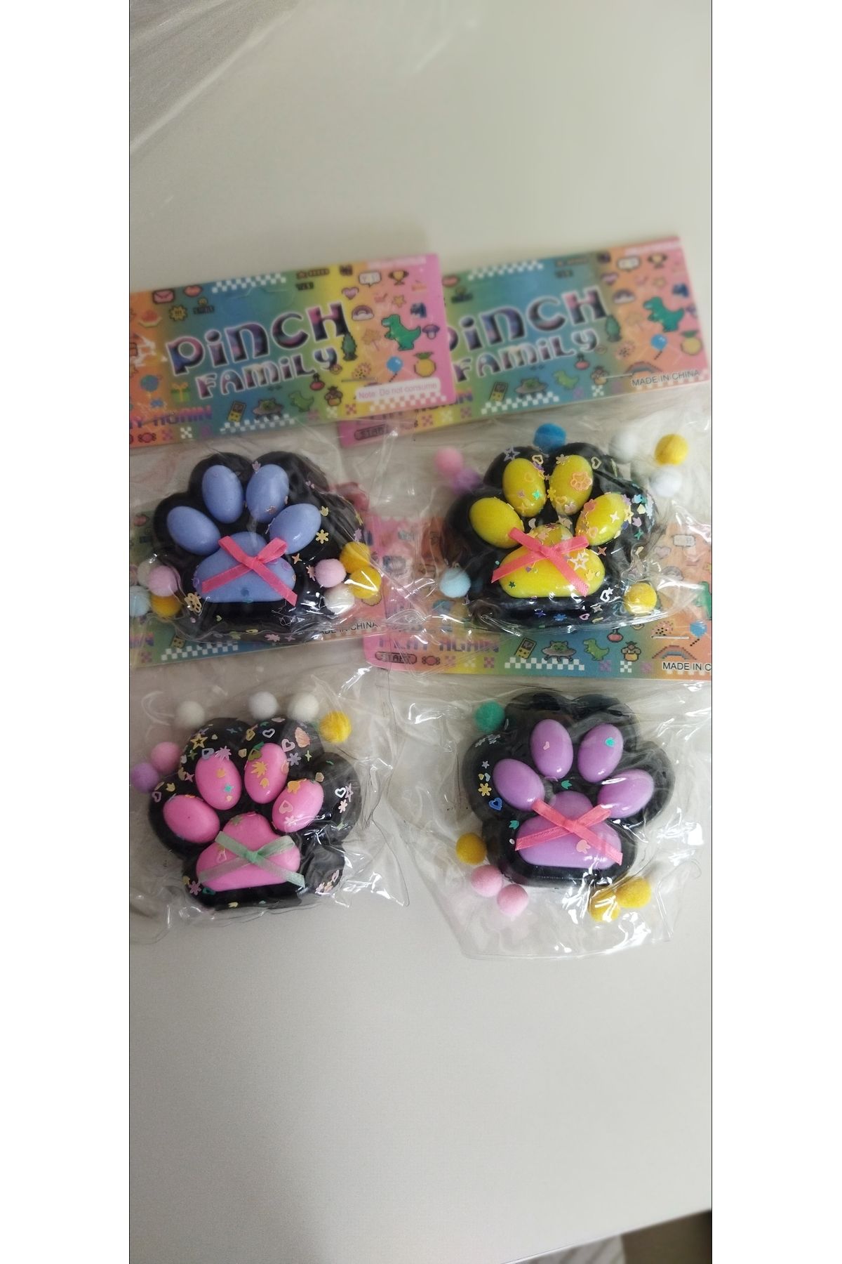 ELAS HOME Kedi Patisi Sukuşi_Taba Squisyh Pati Fiyonklu Pullu Parlak Karışık Renk
