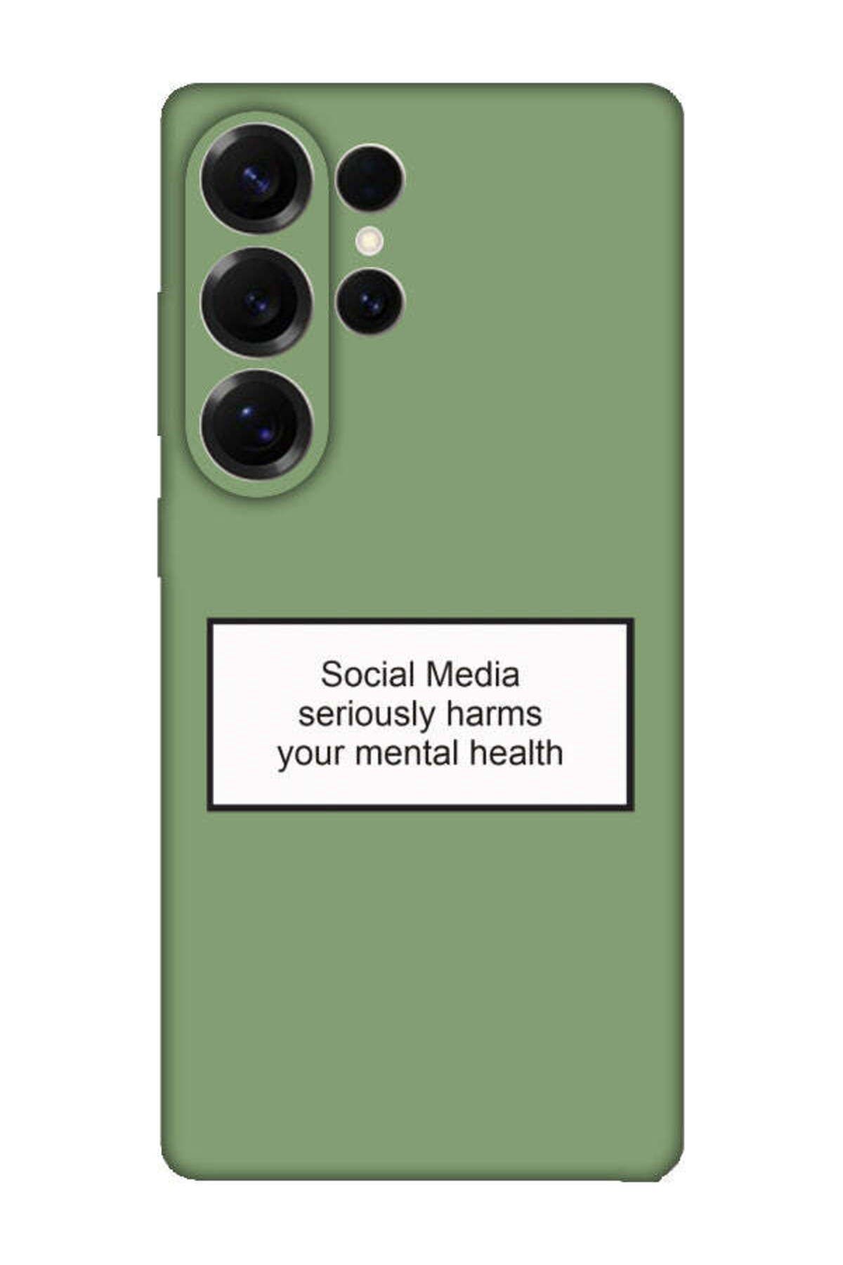 frondcase Samsung S25 Ultra Social Media Yeşil Telefon Kılıfı