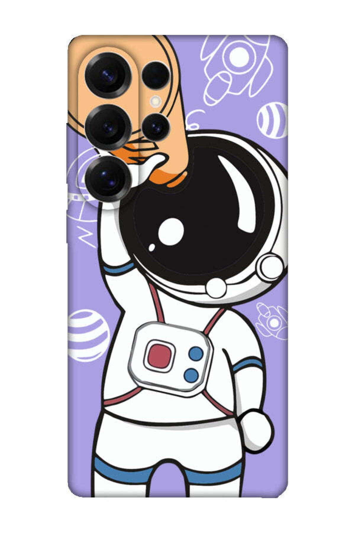 frondcase Samsung S25 Ultra Astronot Lila Telefon Kılıfı