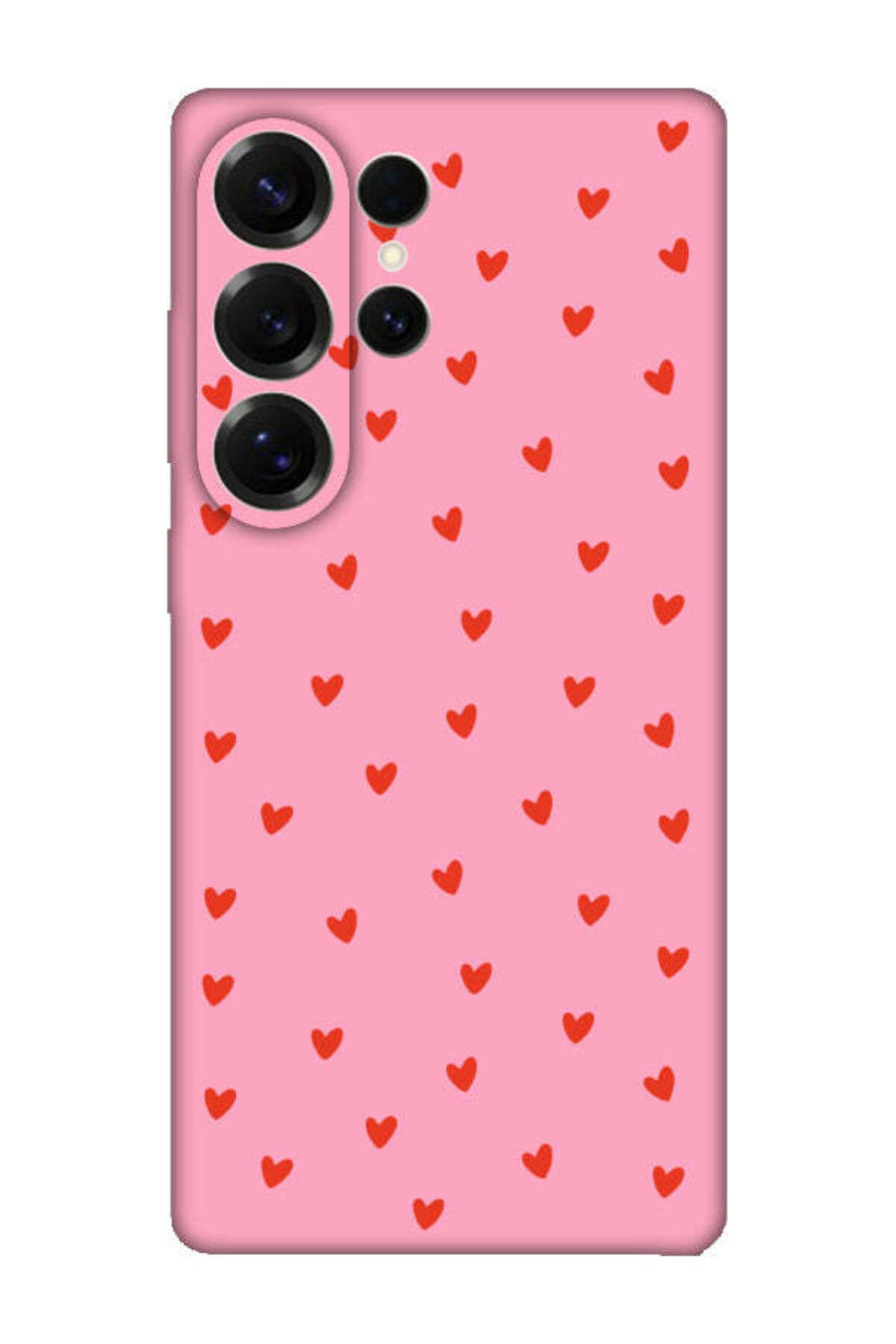 frondcase Samsung S25 Ultra Minik Kalpler Pembe Telefon Kılıfı