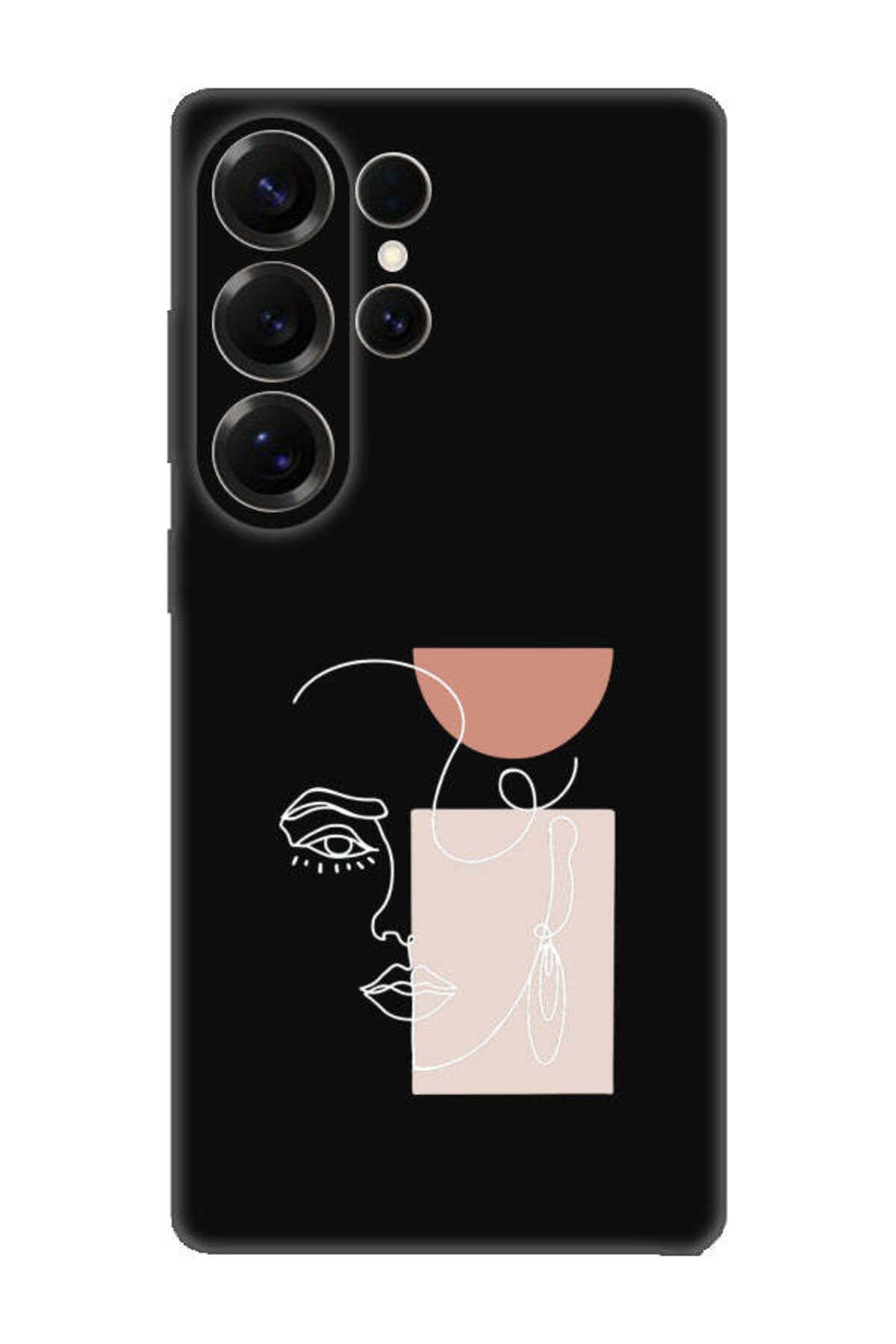 frondcase Samsung S25 Ultra Women Art Siyah Telefon Kılıfı
