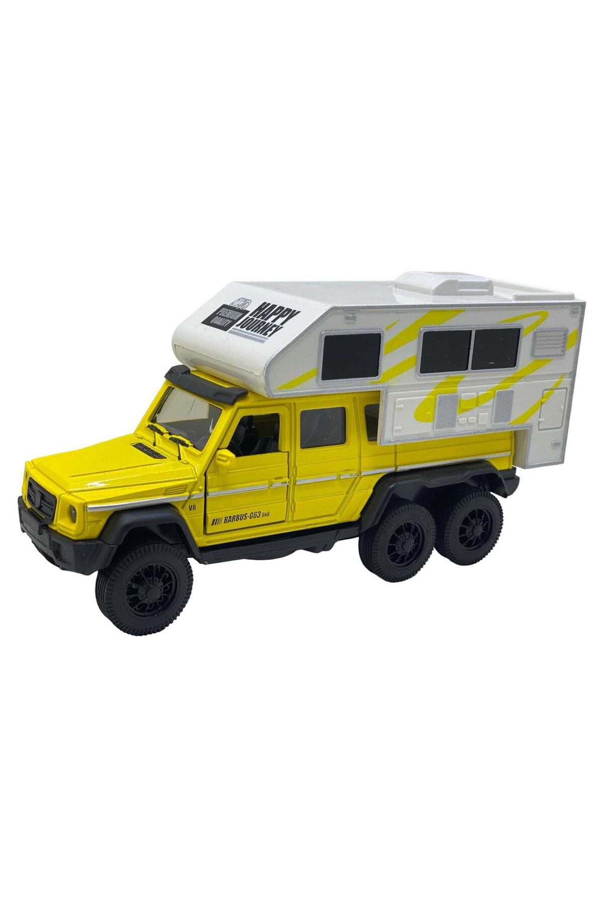 JPT-Mercedes Camper Off-Road Brabus Model, 1:32 Scale, with Interactive Functions, Yellow Color 5