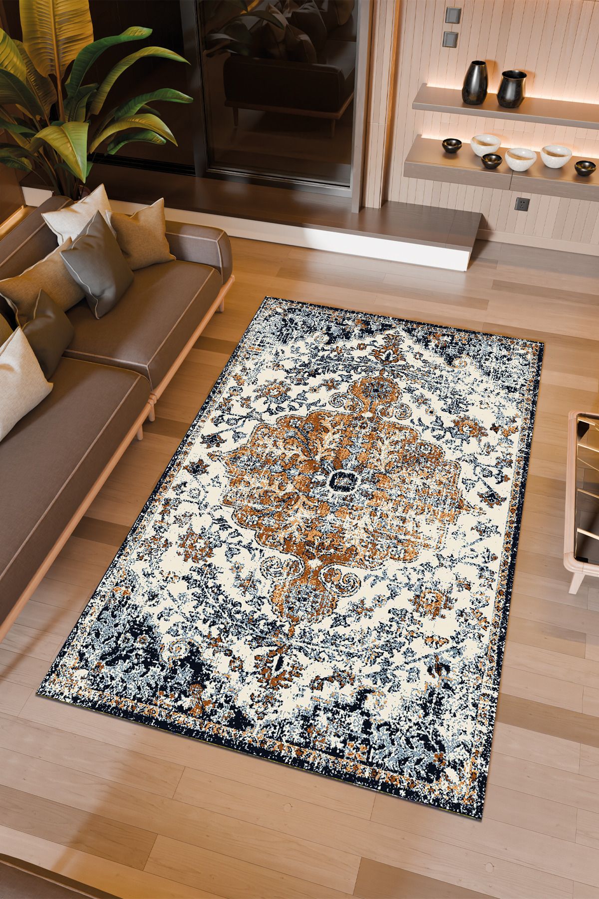Halıcıoğlu home Dijital Baskı Makinede Yıkanabilir Kaymaz Taban Salon Halısı Yatak Odası Halısı & Yolluk Modelleri