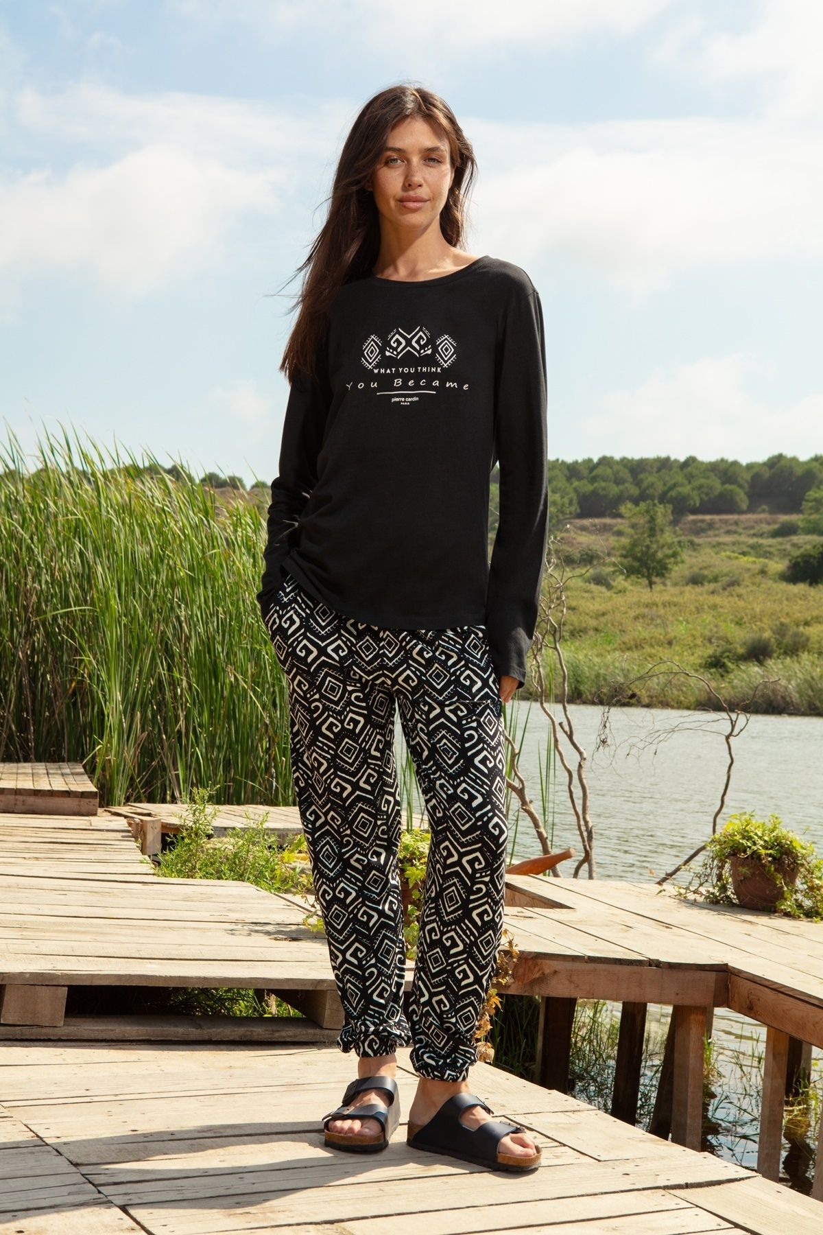 Pierre Cardin İkili Pijama Takım Siyah - Süprem