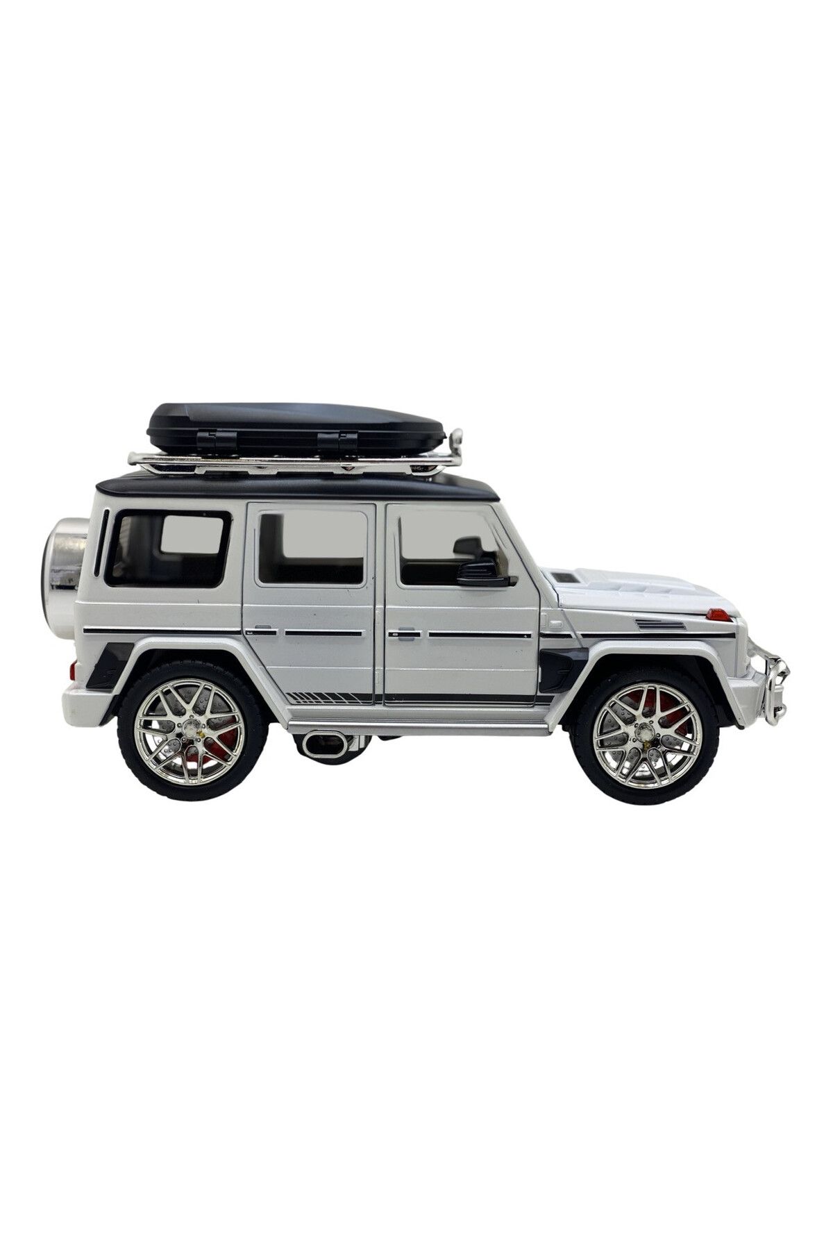 JPT-White Mercedes G Class replica model with sounds, lights and smoke coming out of both drums 4
