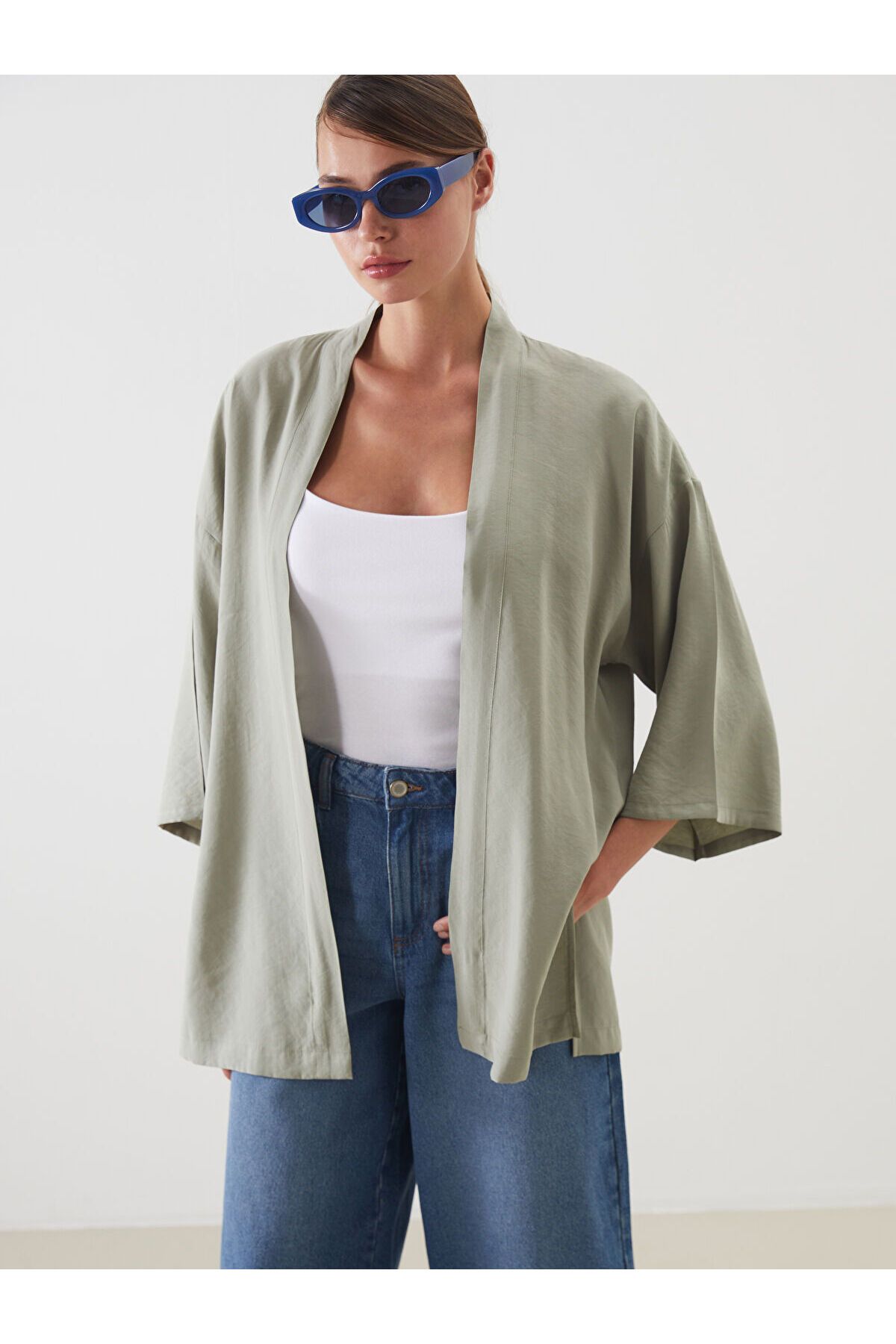 LC Waikiki Şal Yaka Oversize Kadın Kimono