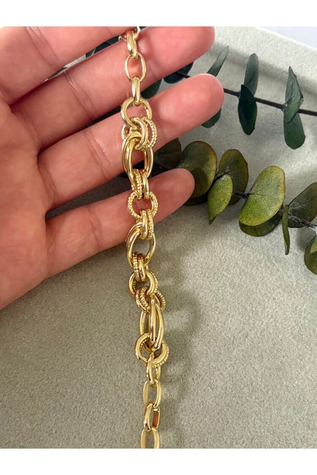 arya luxe 14k Xuping büyük halkalı künye gold
