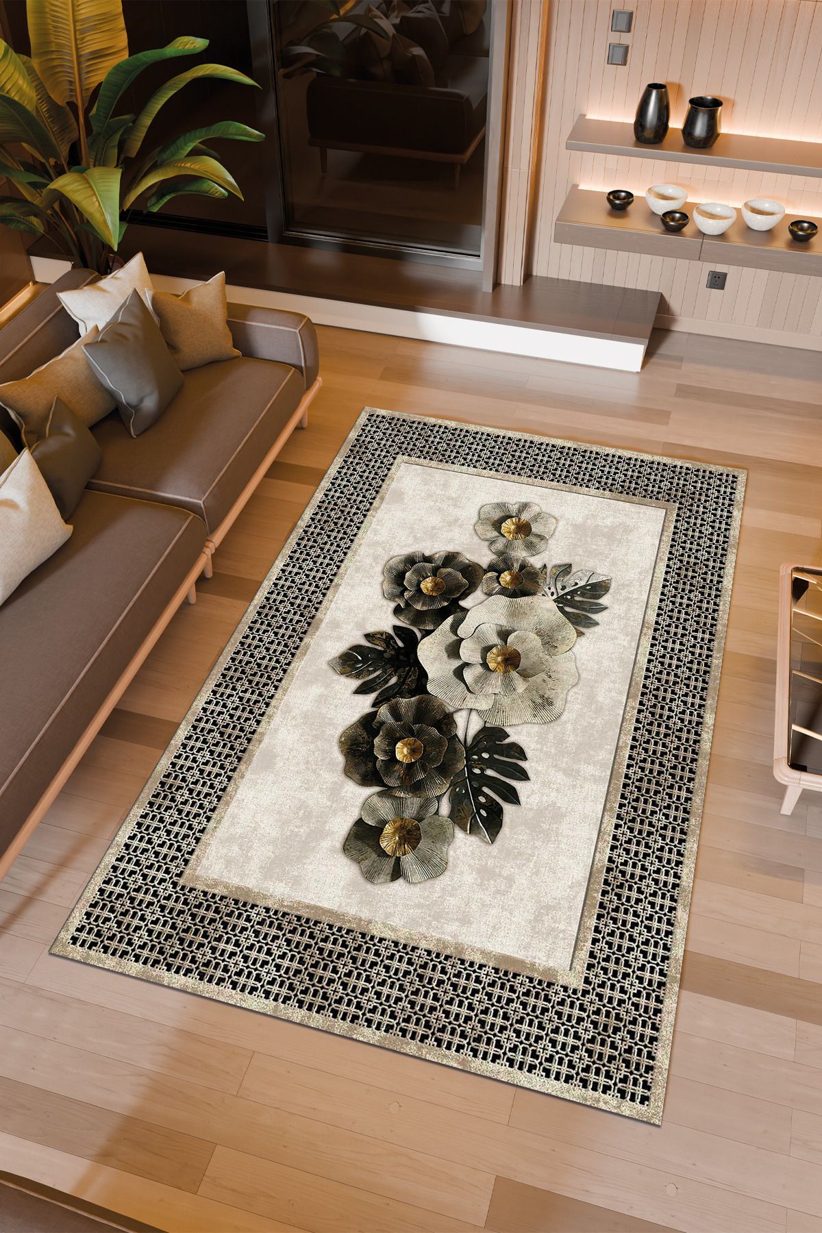 Halıcıoğlu home Dijital Baskı Makinede Yıkanabilir Kaymaz Taban Salon Halısı Yatak Odası Halısı & Yolluk Modelleri