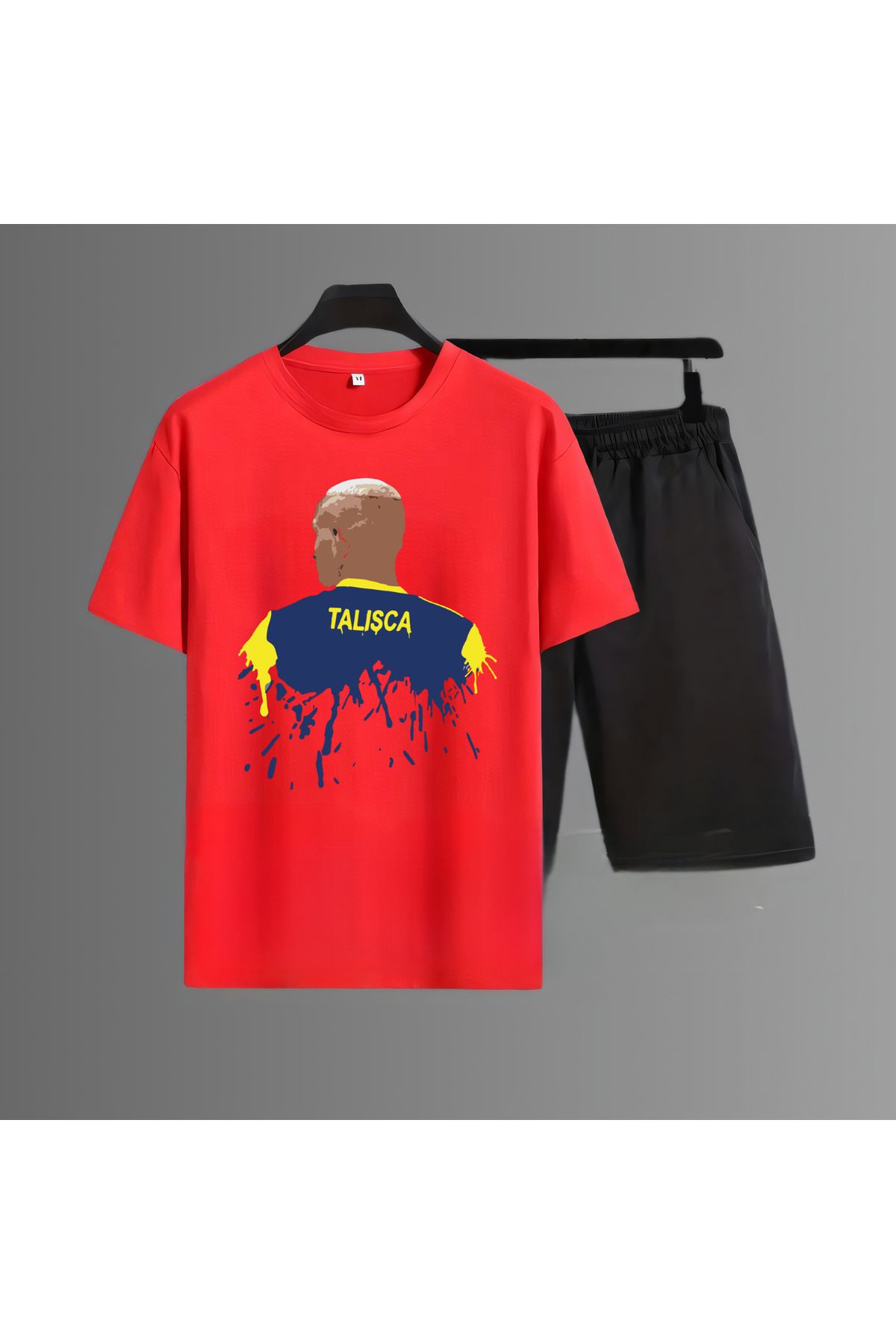 Biy Store Talisca fotoğraf futbol forma baskılı unisex kısa kollu tişört regular fit t-shirt şort takımı