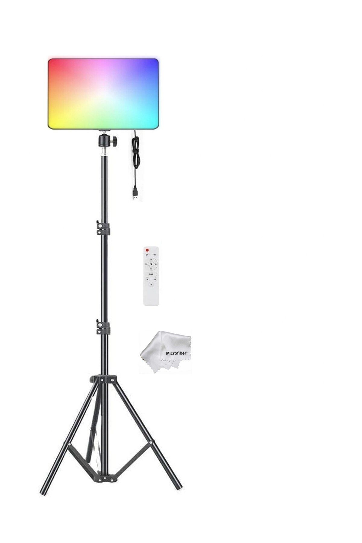 AZT PM-26 Kumandalı 96 Led 13 Watt 1500 Lümen RGB Fotograf ve Video Işığı ve 200cm Işık Ayağı Standı