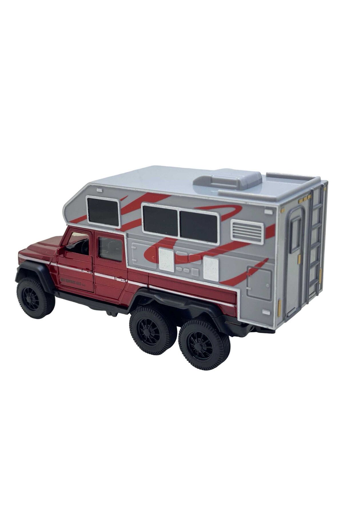 JPT-Mercedes Camper Off-Road Brabus Model, 1:32 Scale, with Interactive Functions, Red Color 4