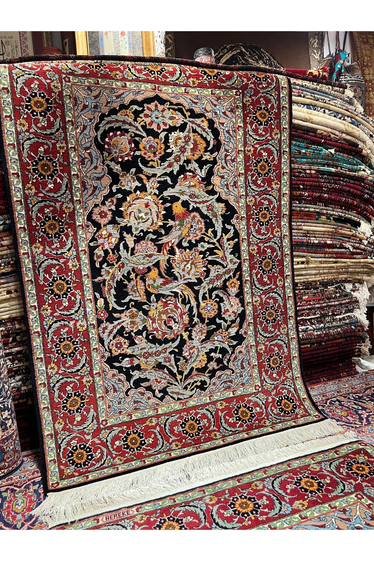 RD RAMAZAN DAĞ EL HALI SANATI El Dokuma Sümerbank Hereke Halısı İmzalı Topkapı Modeli Muazzam Eseler Ebat 190x120