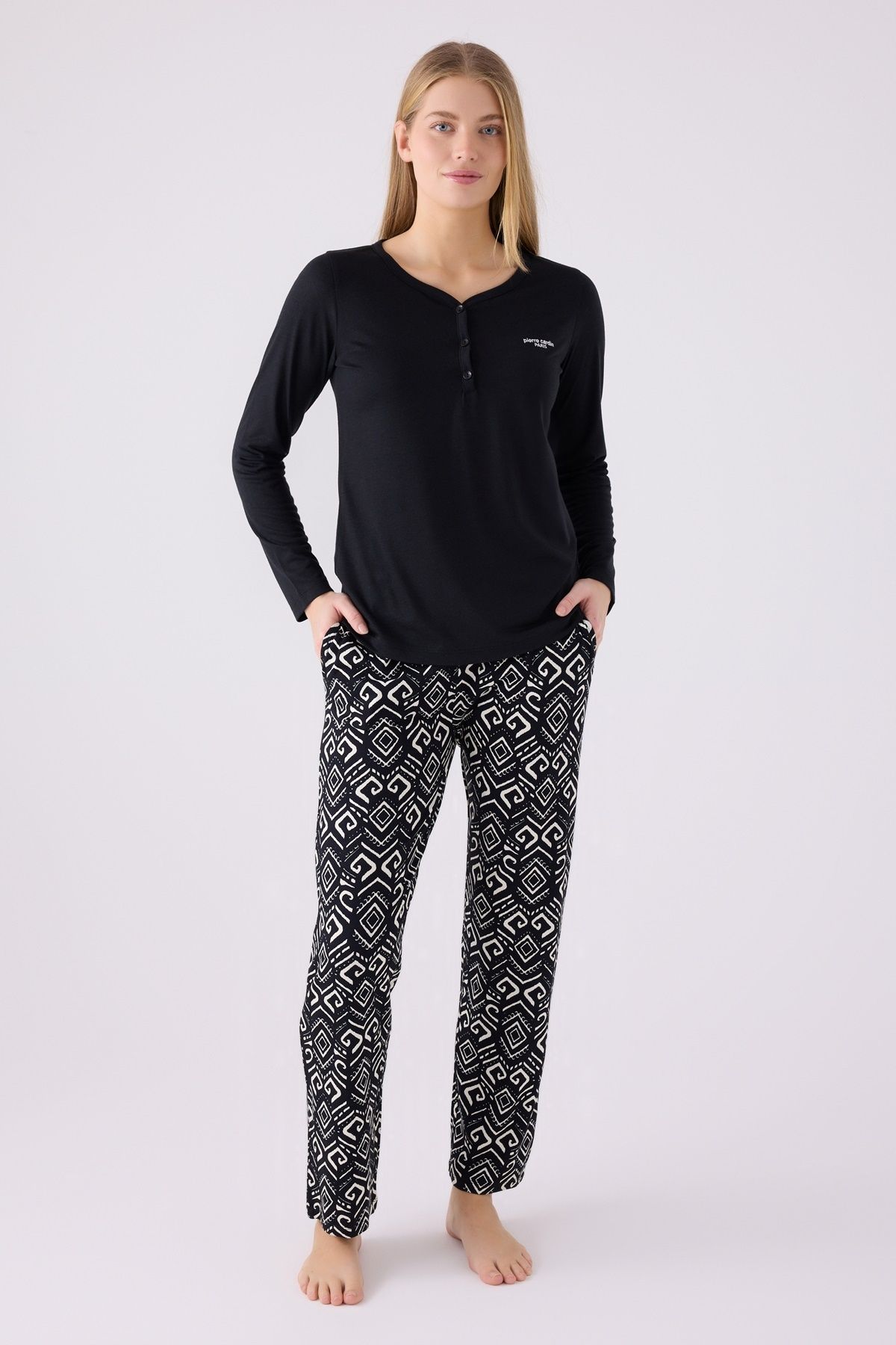 Pierre Cardin İkili Pijama Takım Siyah - Süprem