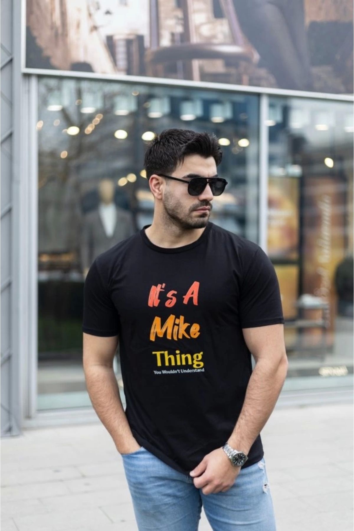 MODA Erkek It Is A Mike Thing Baskılı Erkek Tshirt