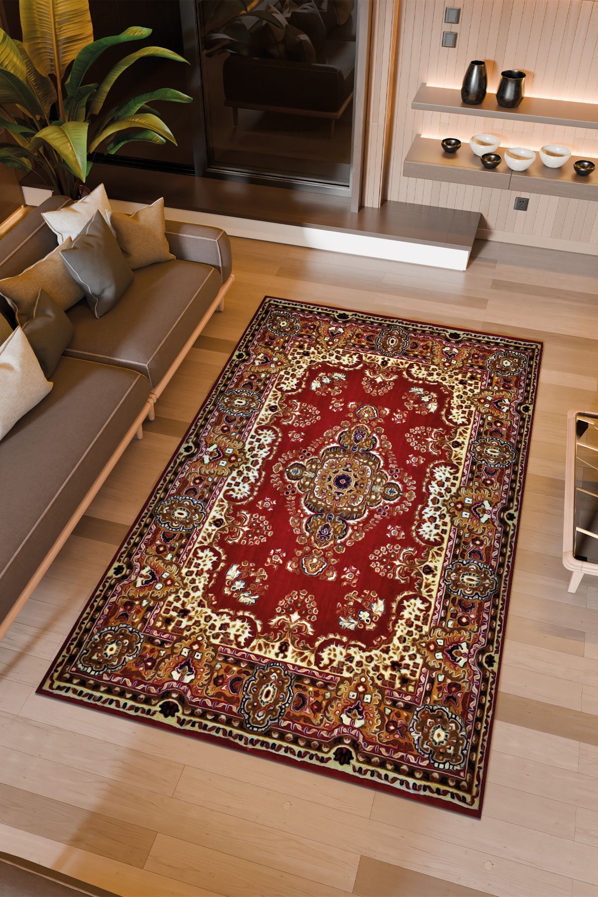 Halıcıoğlu home Dijital Baskı Makinede Yıkanabilir Kaymaz Taban Salon Halısı Yatak Odası Halısı & Yolluk Modelleri