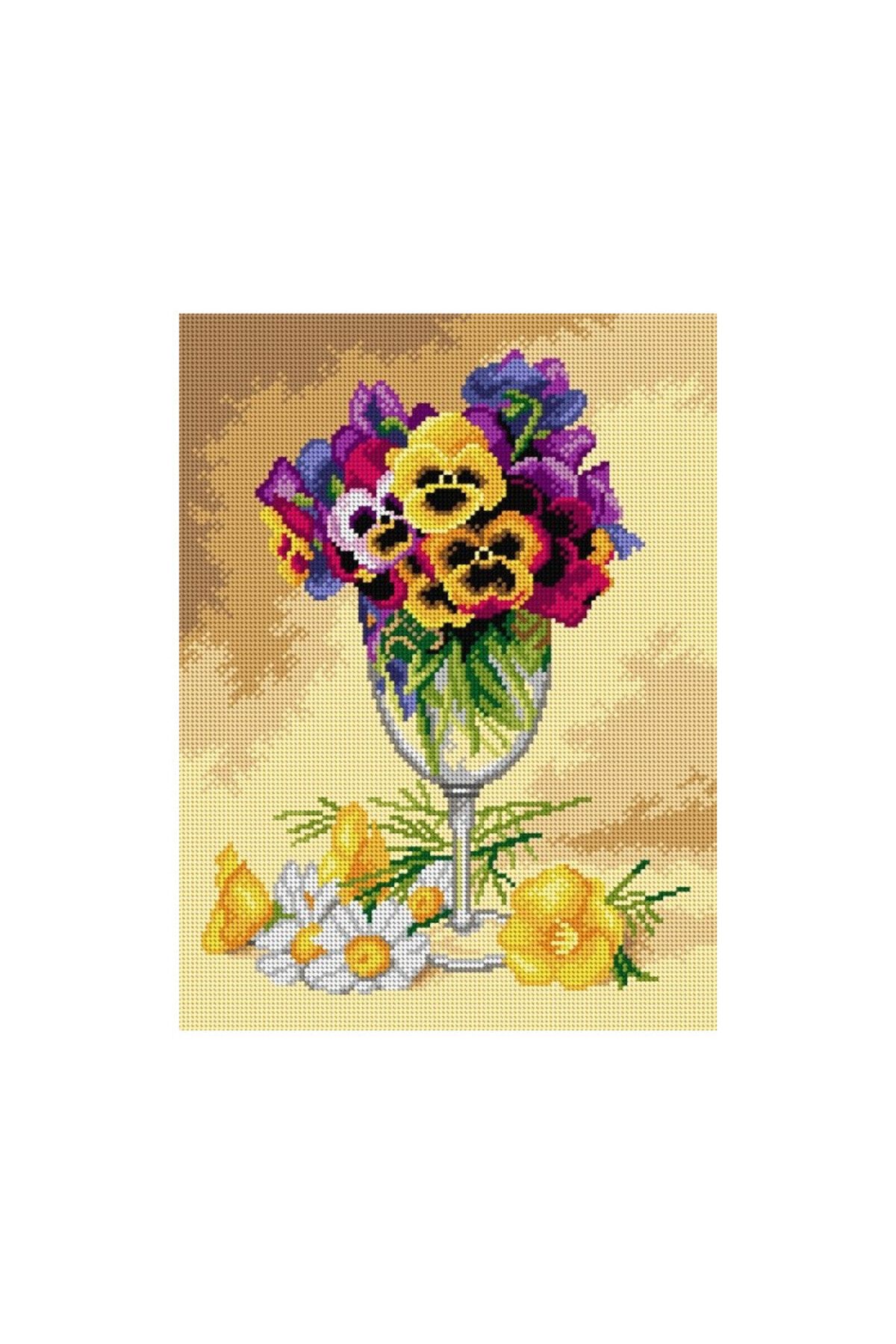 Orchidea Baskılı Goblen Çiçekler 3187 30*40 cm