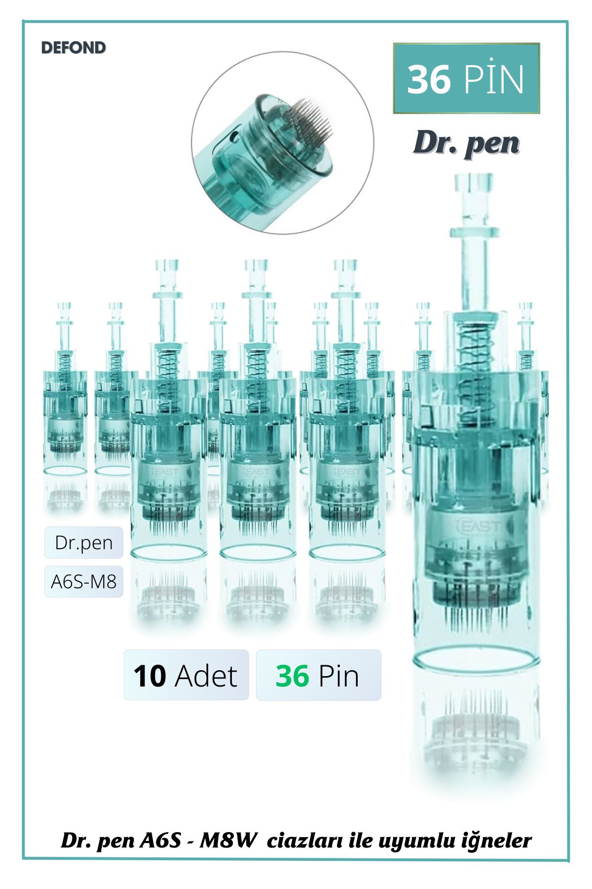 DEFOND Dr pen A6S - M8W uyumlu iğneleri 10 Adet