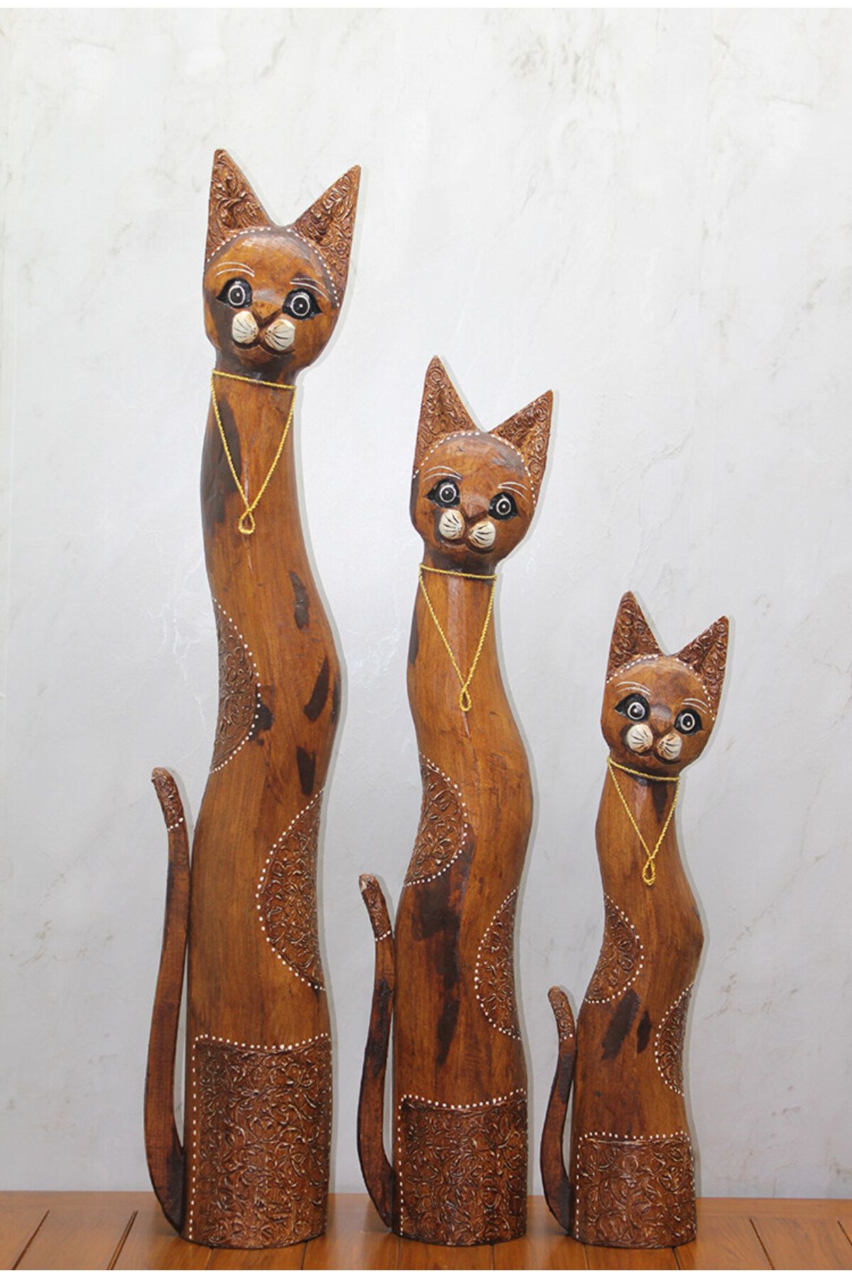 Çnrline Ahşap 3'lü Kedi Seti 1 Metre Model 1