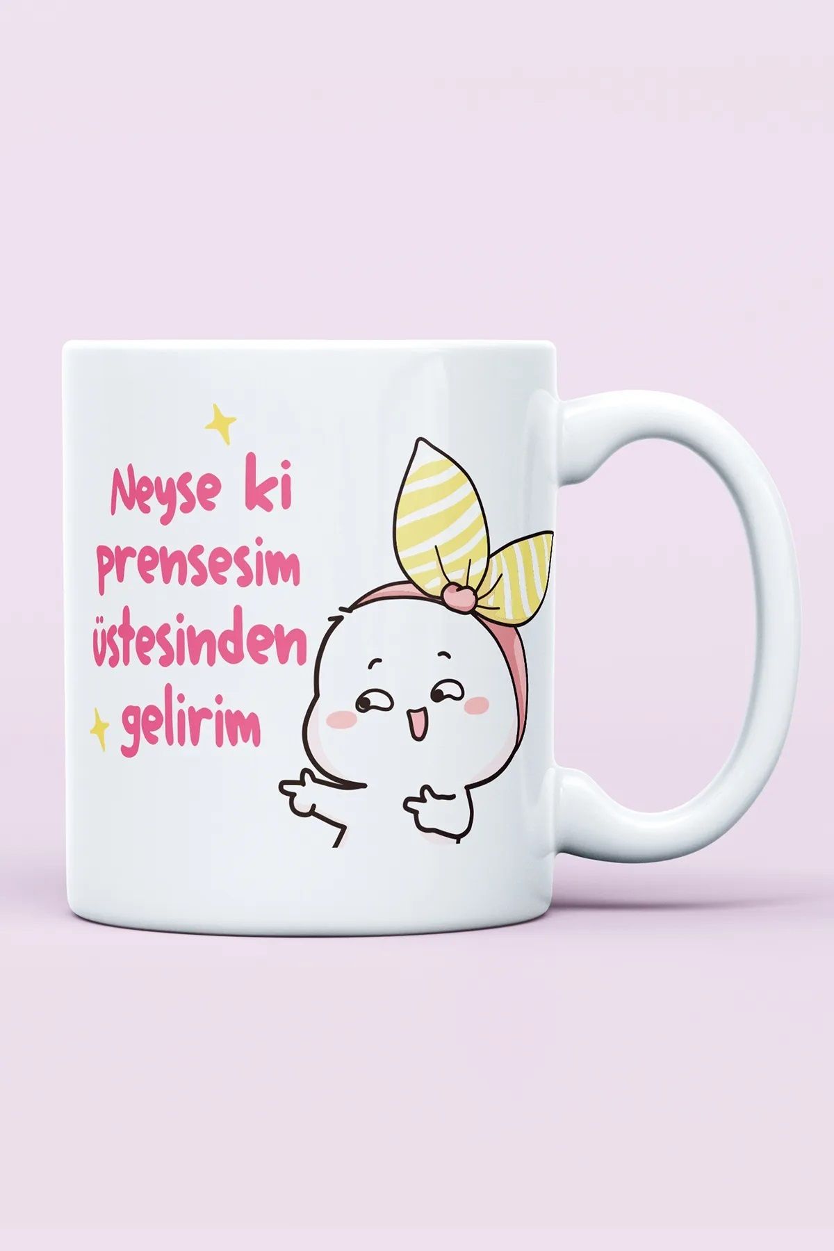 Cups Art Neyse Ki Prensesim Üstesinden Gelirim Baskılı 1. Kalite Porselen Kupa Bardak