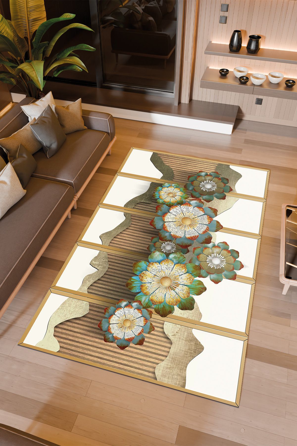 Halıcıoğlu home Dijital Baskı Makinede Yıkanabilir Kaymaz Taban Salon Halısı Yatak Odası Halısı & Yolluk Modelleri