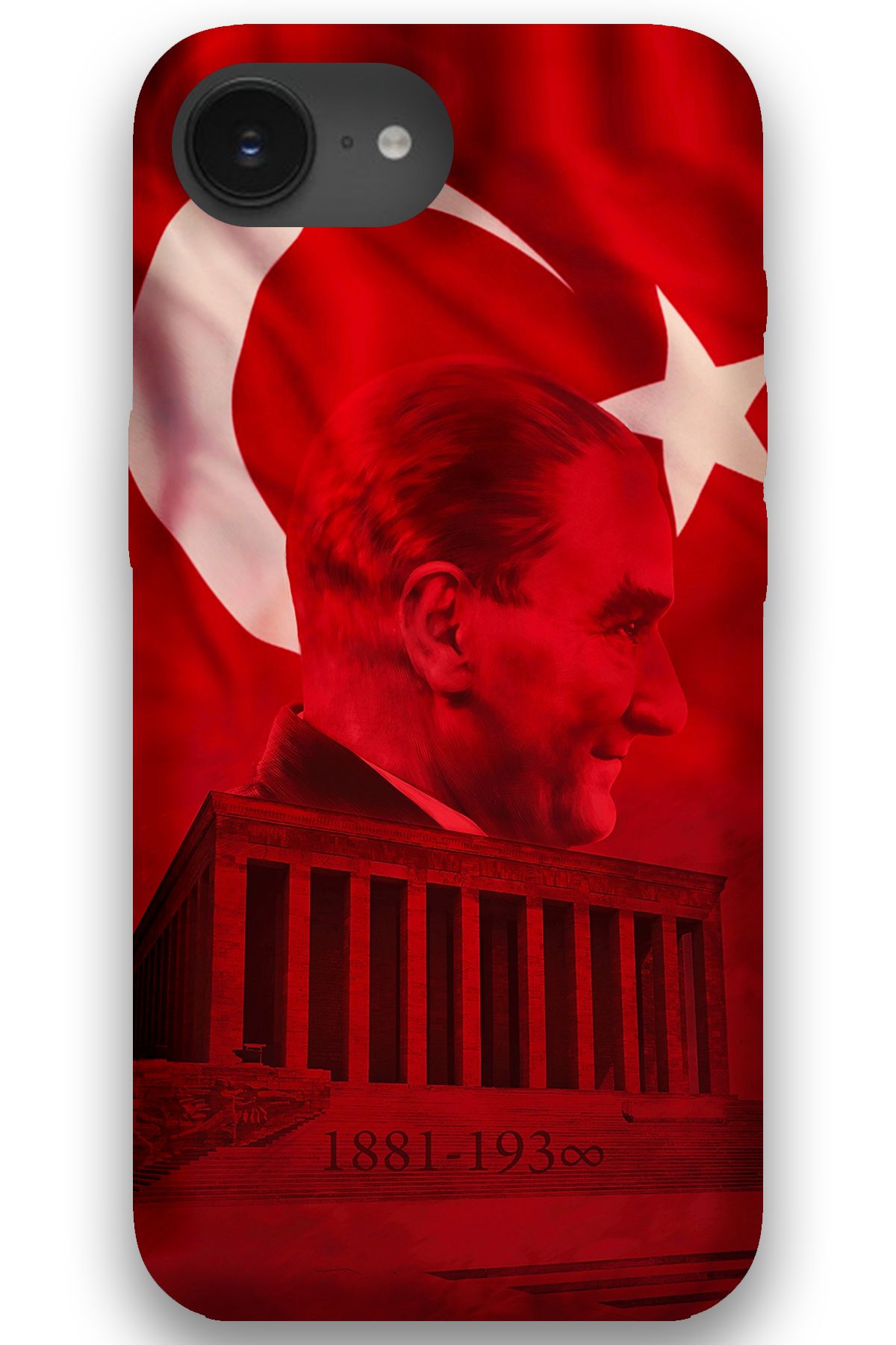 Gramaphone iPhone 16e Uyumlu Atatürk Desenli Telefon Kılıfı + Ekran Koruyucu - 5848
