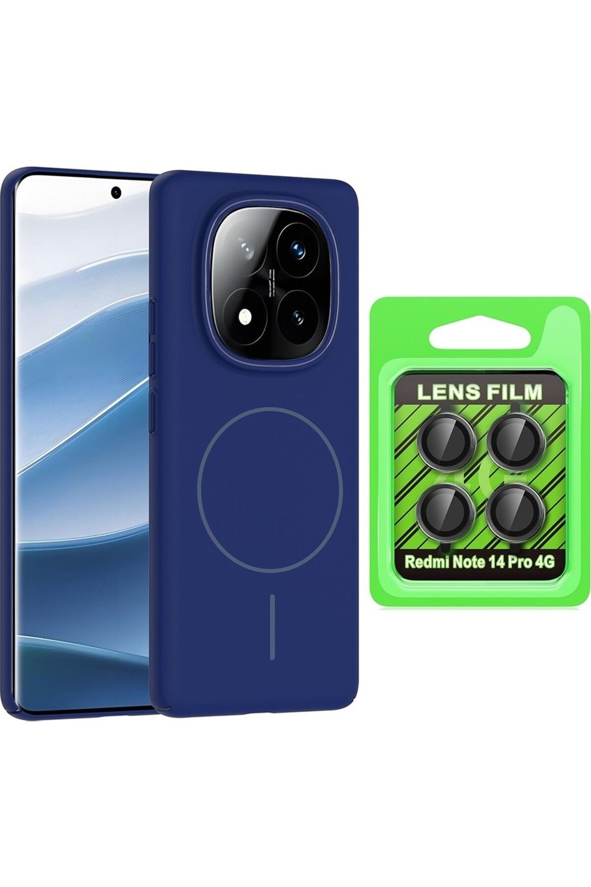Vendas Xiaomi Redmi Note 14 Pro 4G Kılıf Magsafe Şarj Özellikli Zore Ruby Sert Kapak + Kamera Lens Koruyucu