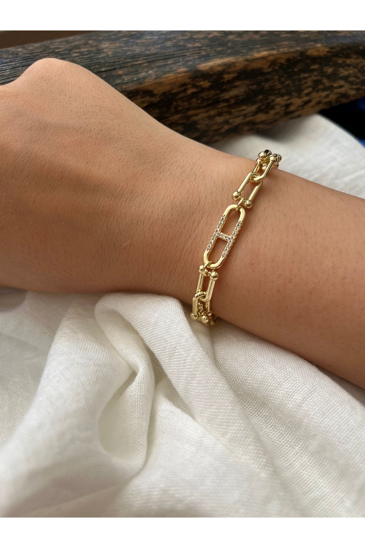 S&A Accessory Gold Çelik Bileklik