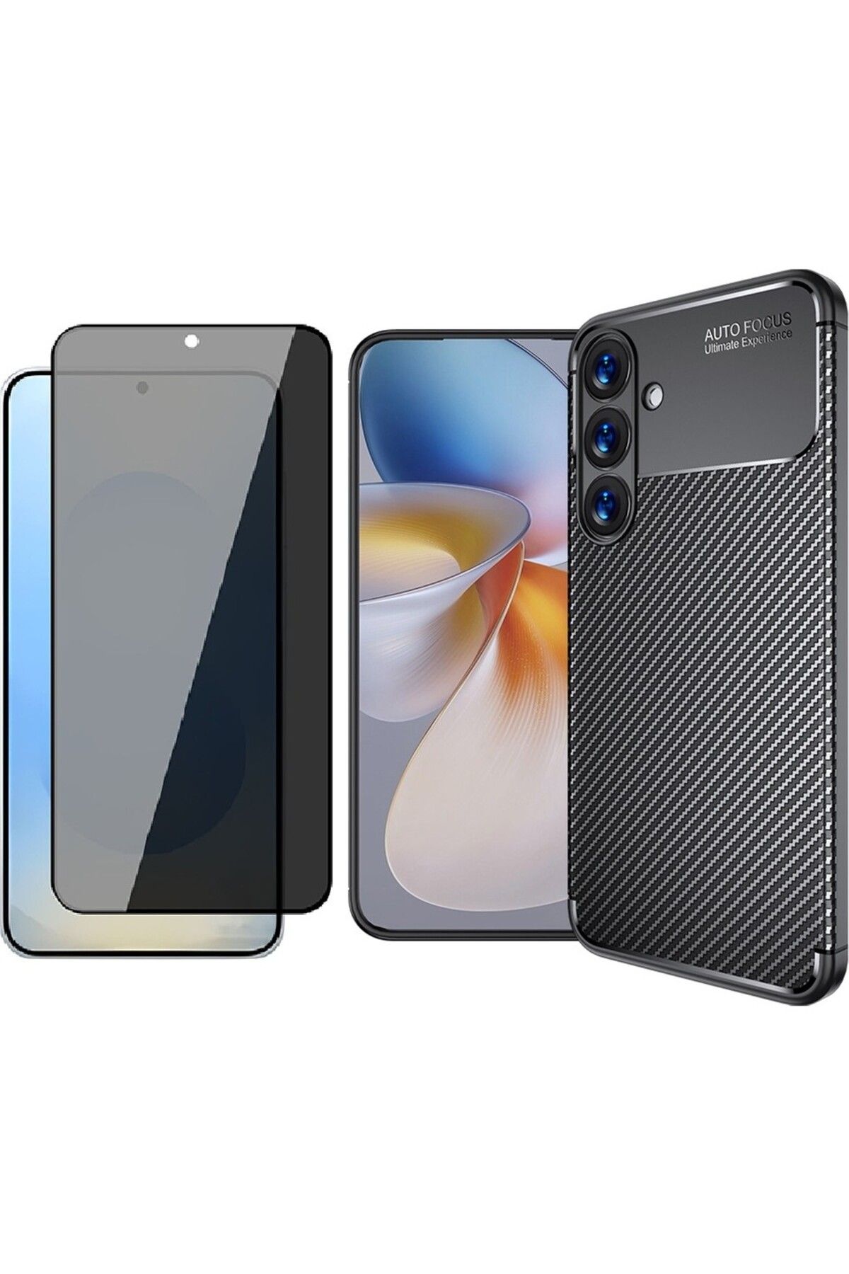 Vendas Samsung Galaxy A36 Kılıf Negro Silikon Kapak + Hayalet Ekran Koruyucu