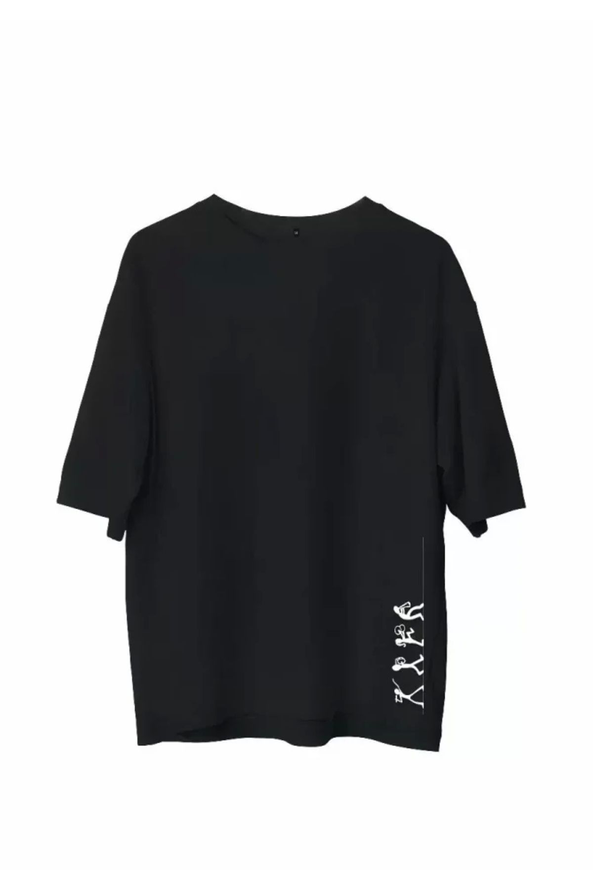 MODA Unisex Bisiklet Yaka Baskılı Oversize Thirt iyah