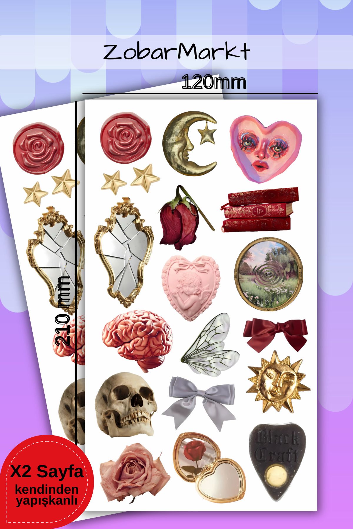 ZobarMarkt ONLINE MARKETING Gothic Romance Sticker Set (bullet journal- ajanda - laptop)